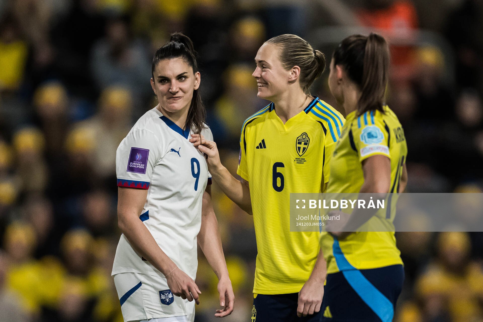 Jovana Damnjanovic of Serbia and Magdalena Eriksson of
