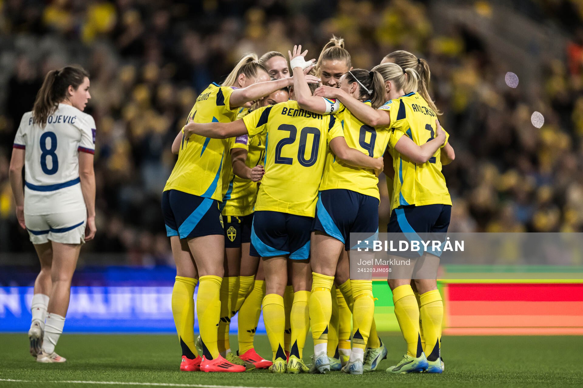Hanna Bennison of Sweden celebrating the 5-0 goal
