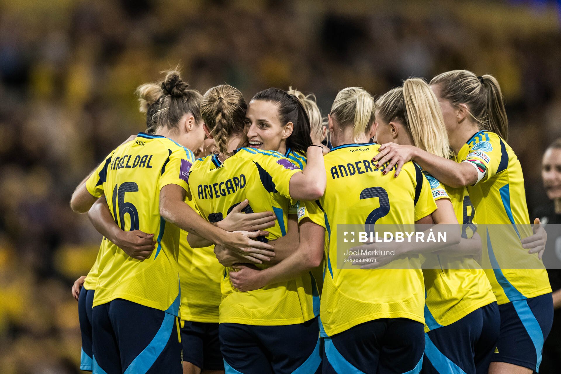 Anna Anvegård and Nathalie Björn of Sweden celebrate