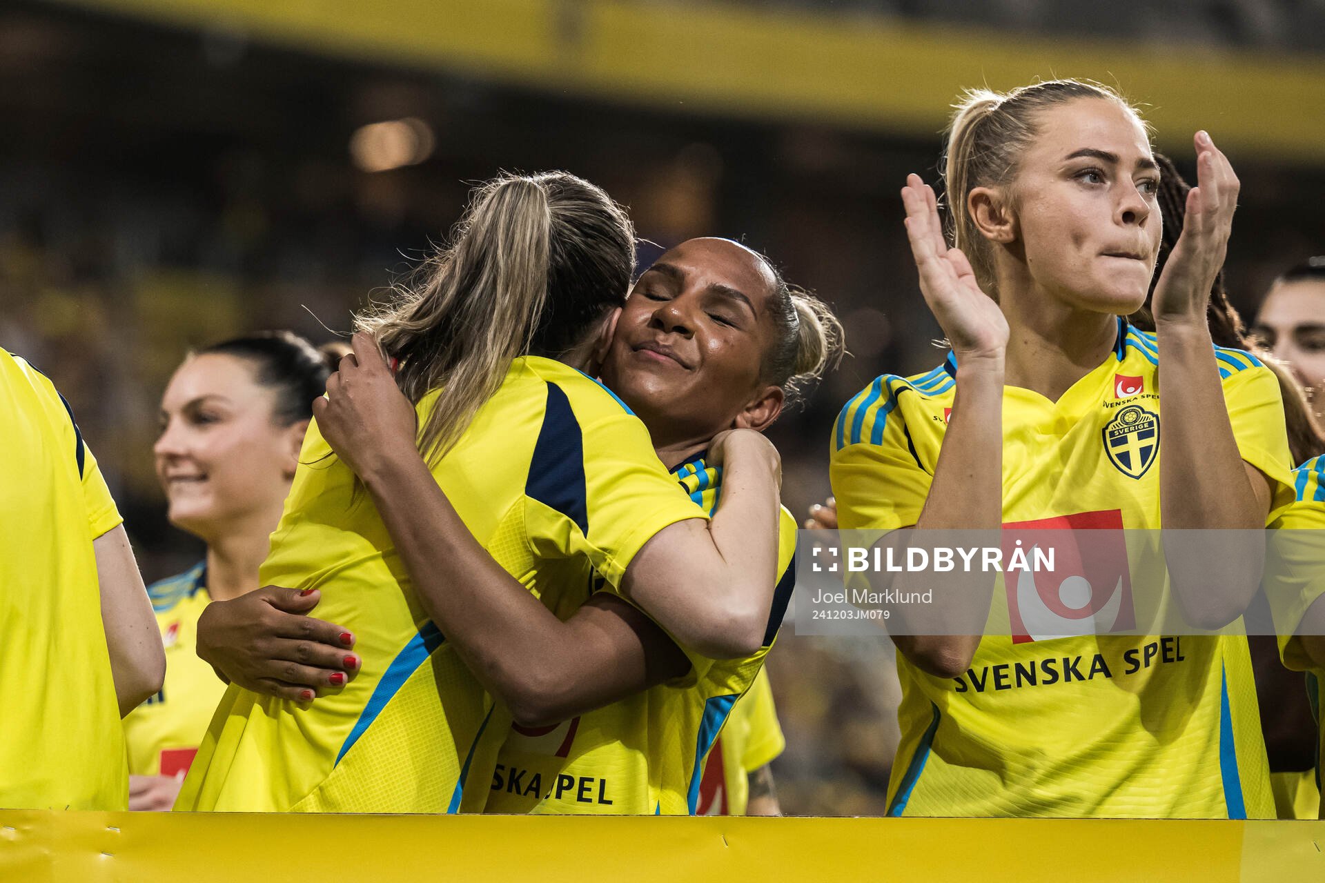 Madelen Janogy of Sweden celebrates