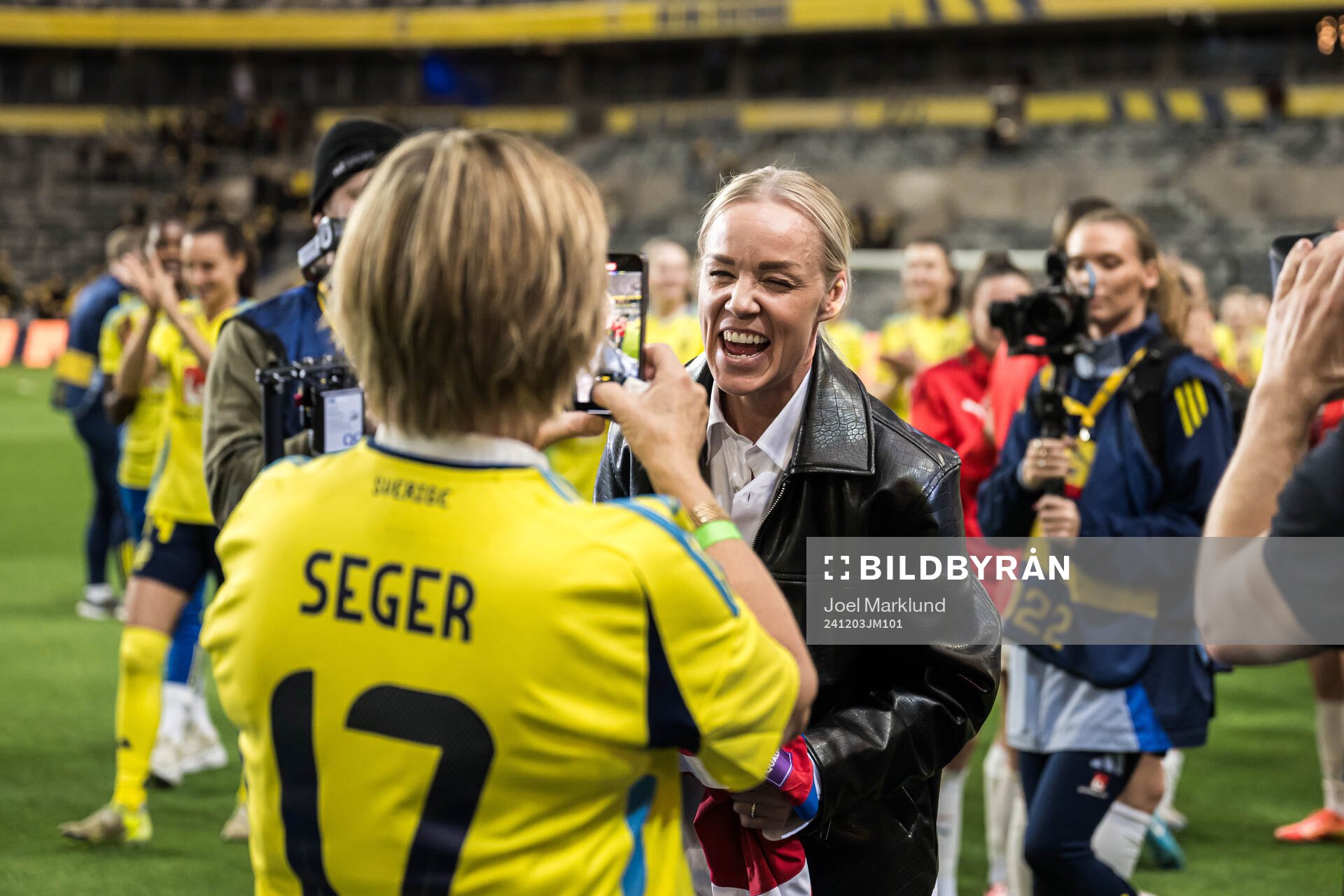 Caroline Seger with her mother Birgitta