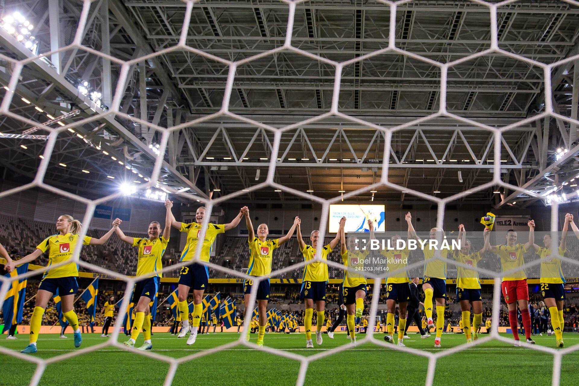 Players of Sweden celebrate
