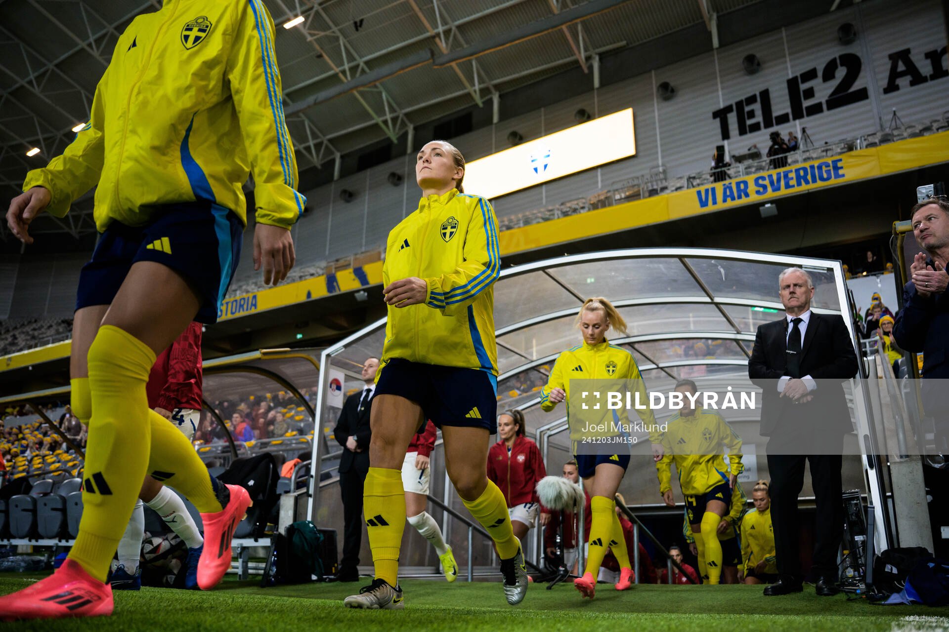 Magdalena Eriksson of Sweden enters the pitch for the UEFA