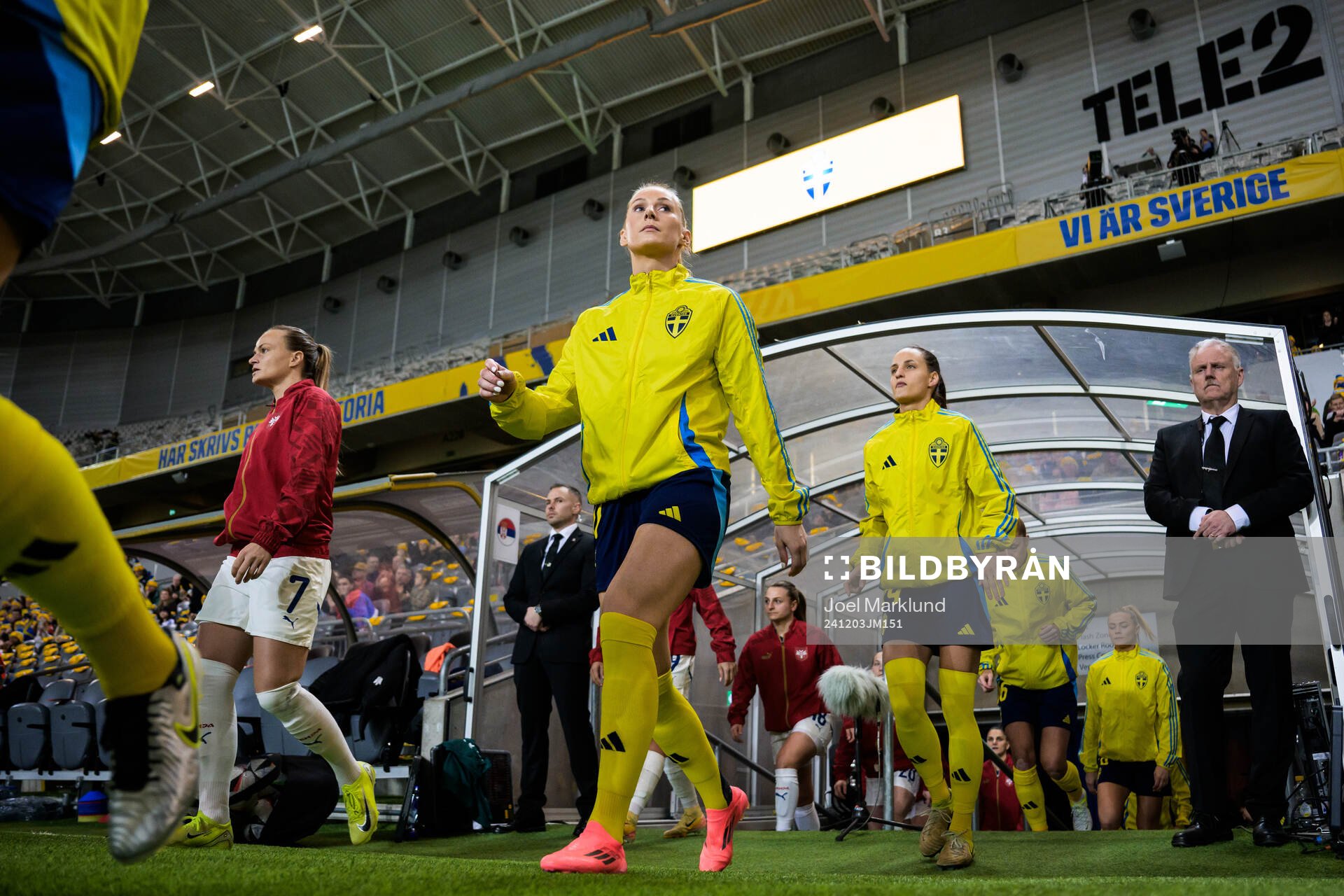 Stina Blackstenius of Sweden enters the pitch for the UEFA