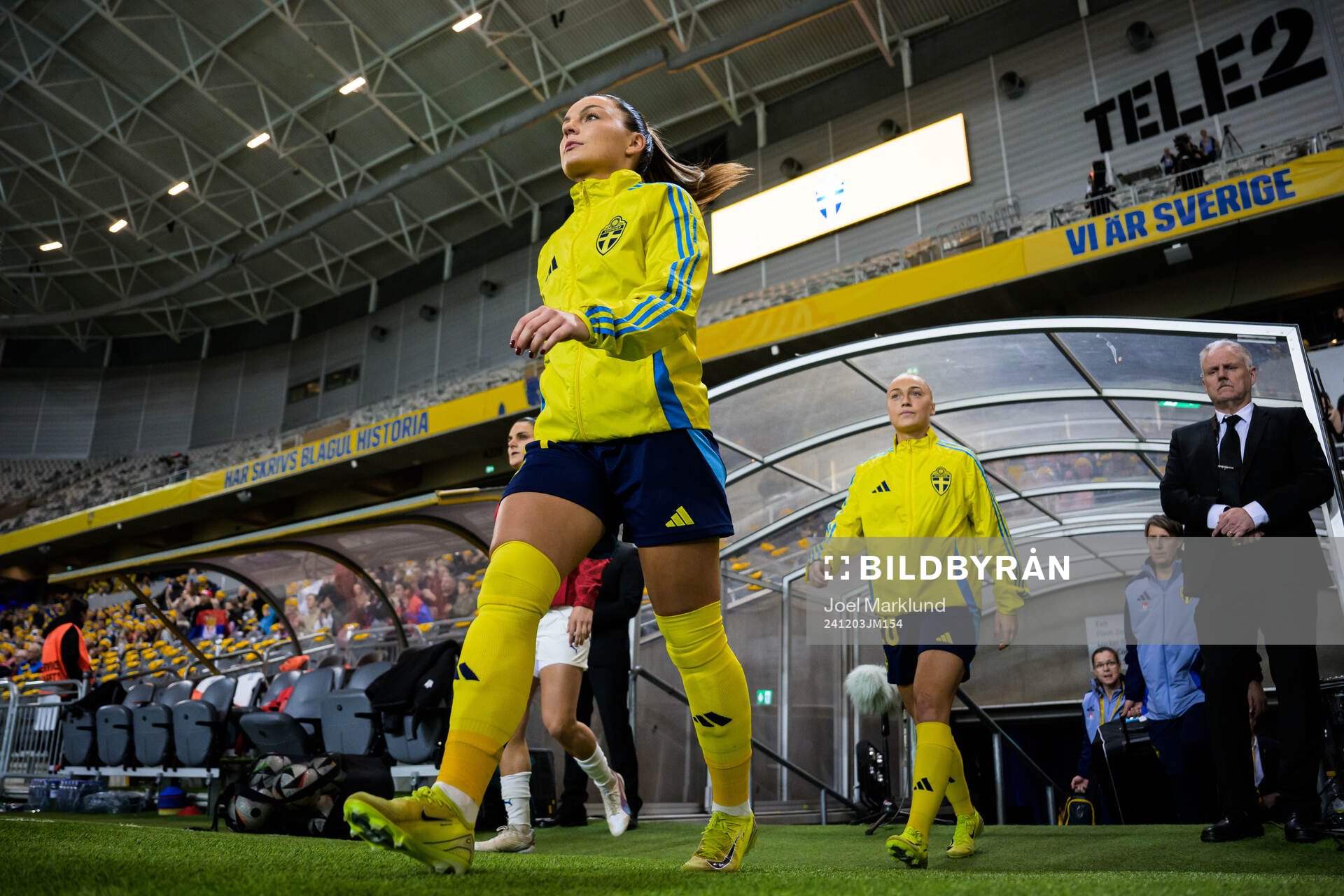 Johanna Rytting Kaneryd of Sweden enters the pitch for the
