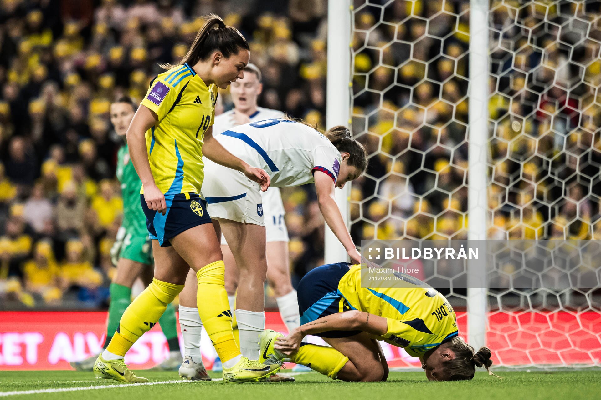 Filippa Angeldahl of Sweden in pain