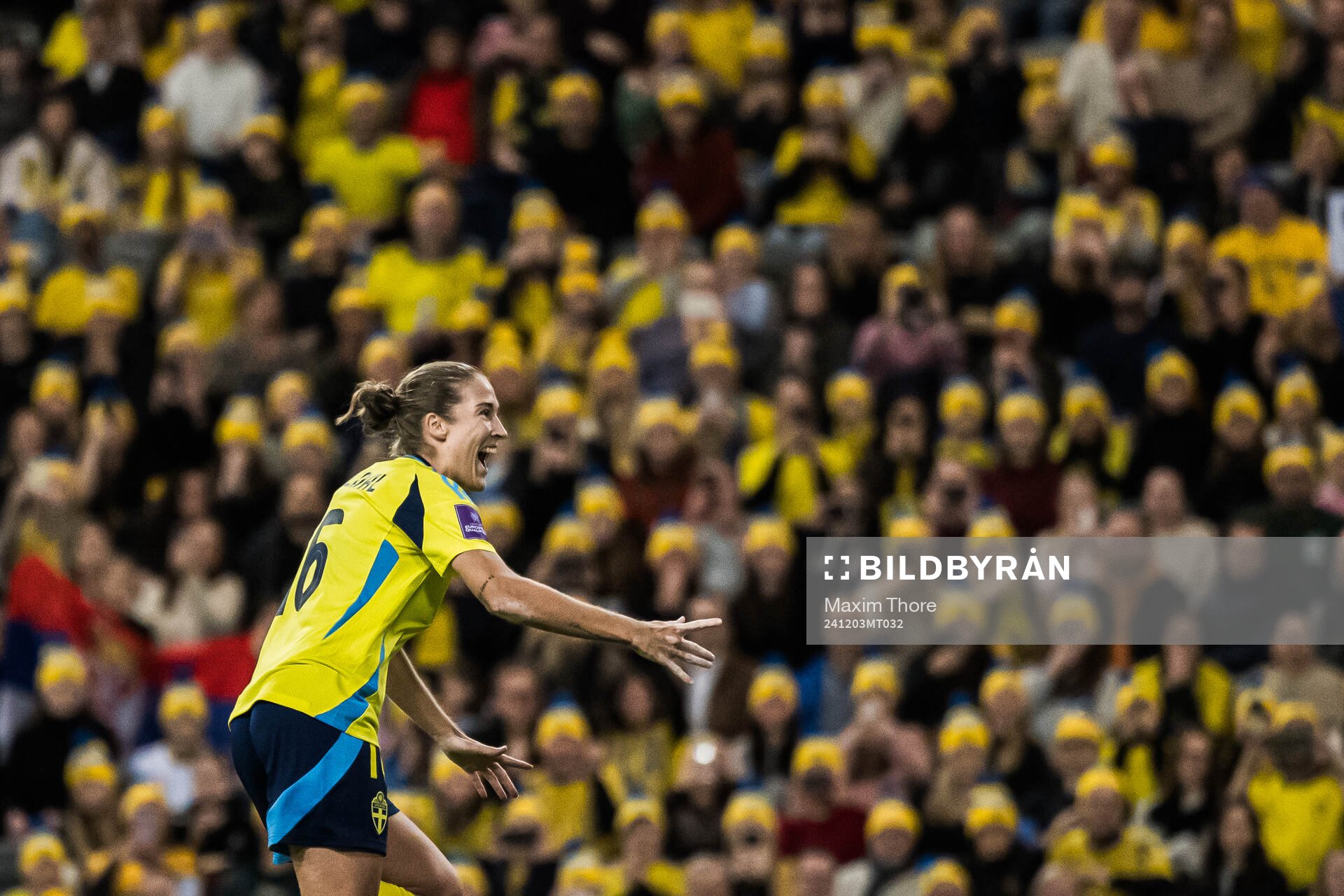 Filippa Angeldahl of Sweden celebrates