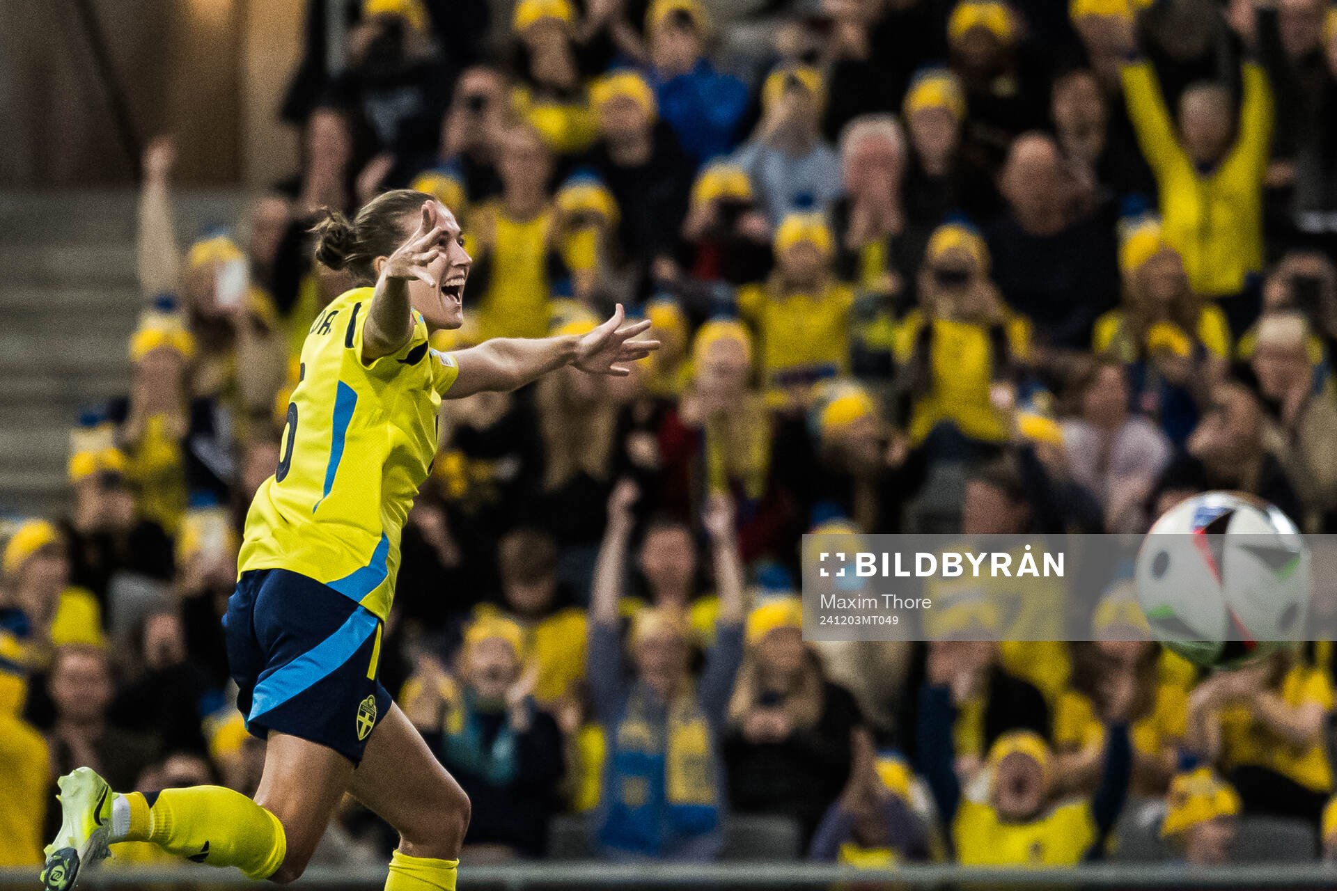Filippa Angeldahl of Sweden celebrating the 1-0 goal