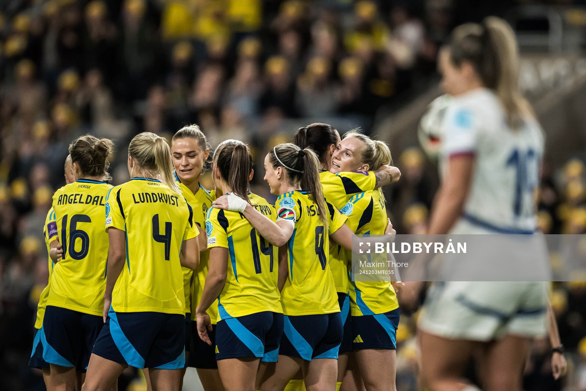 Stina Blackstenius of Sweden celebrating the 4-0 goal