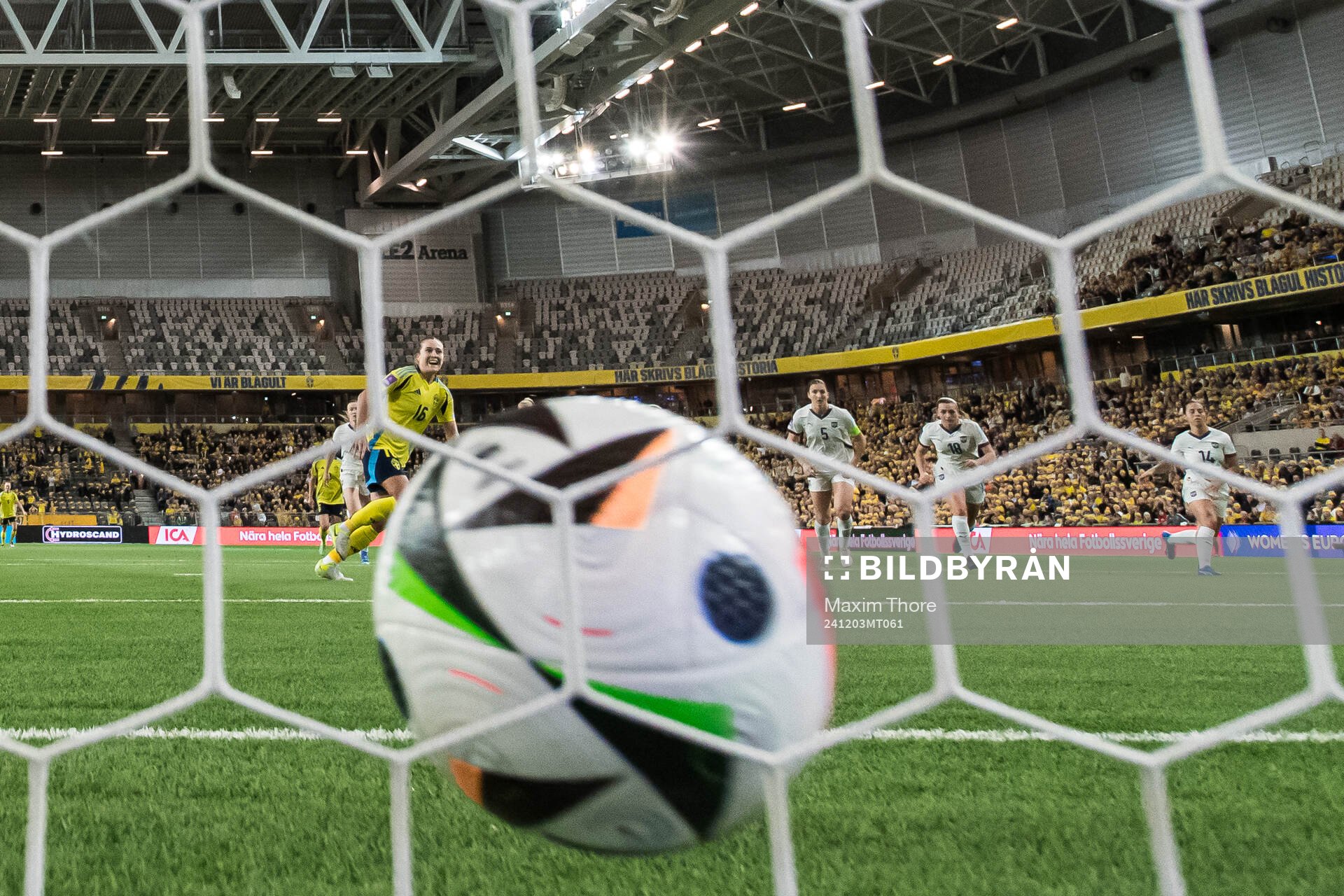 Filippa Angeldahl of Sweden celebrating the 1-0 goal