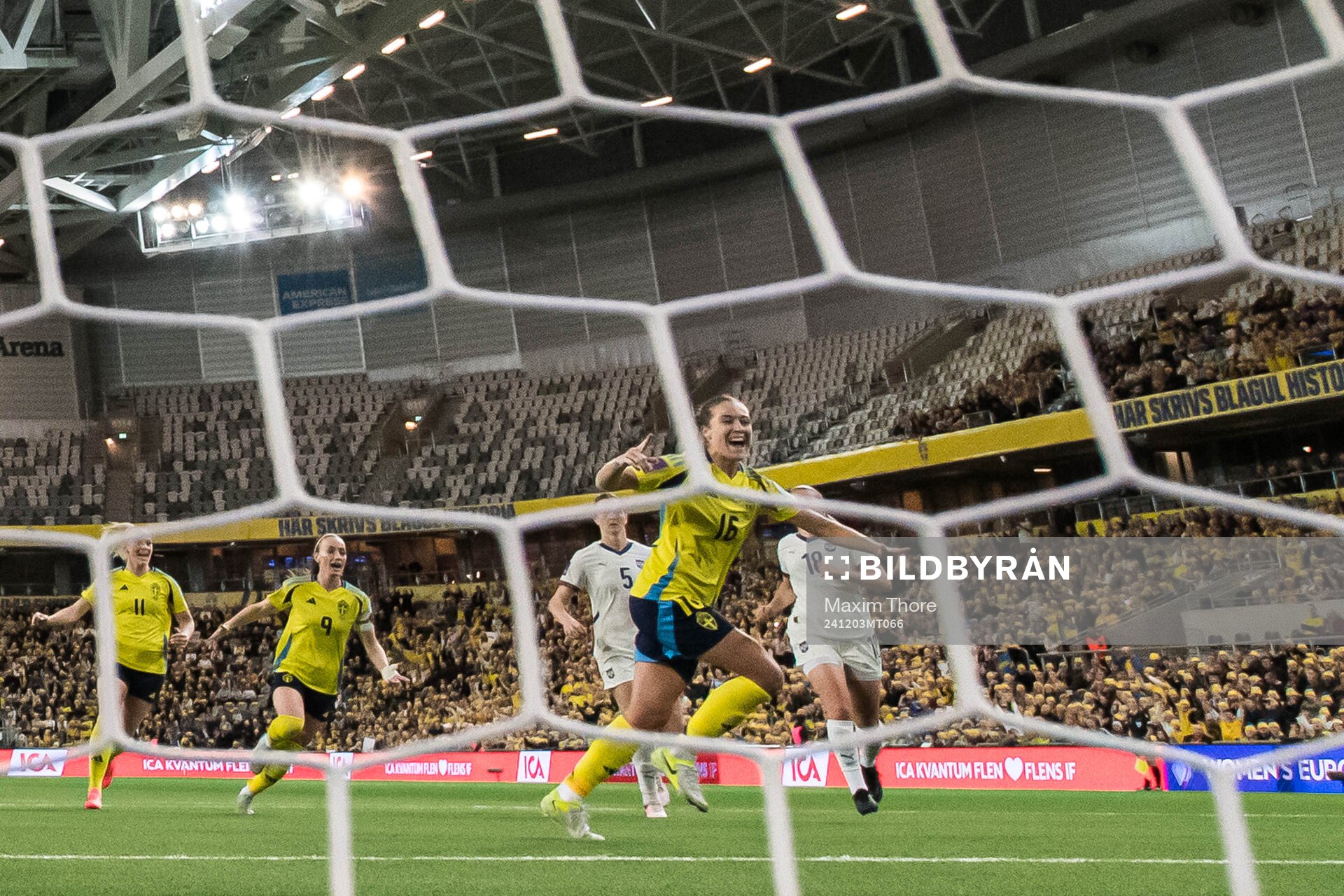 Filippa Angeldahl of Sweden celebrating the 1-0 goal
