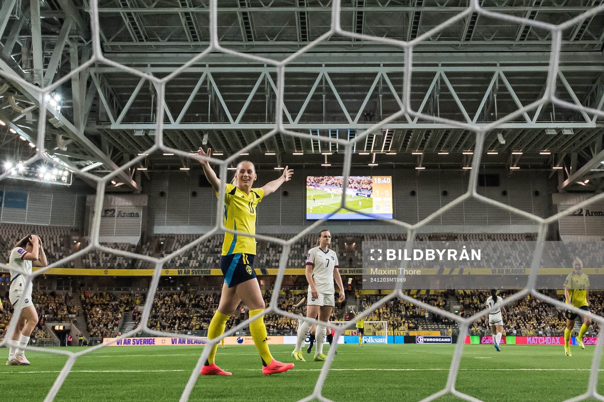 Stina Blackstenius of Sweden celebrating the 2-0 goal