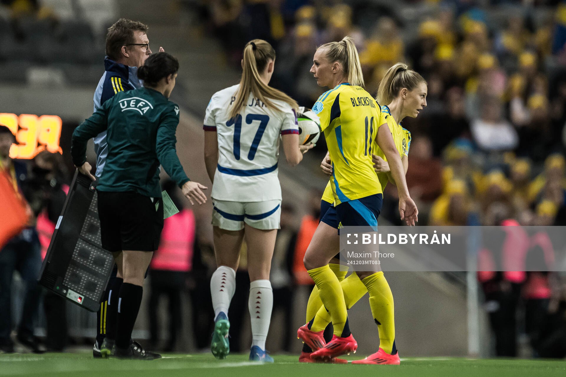 Stina Blackstenius and Rebecka Blomqvist of Sweden