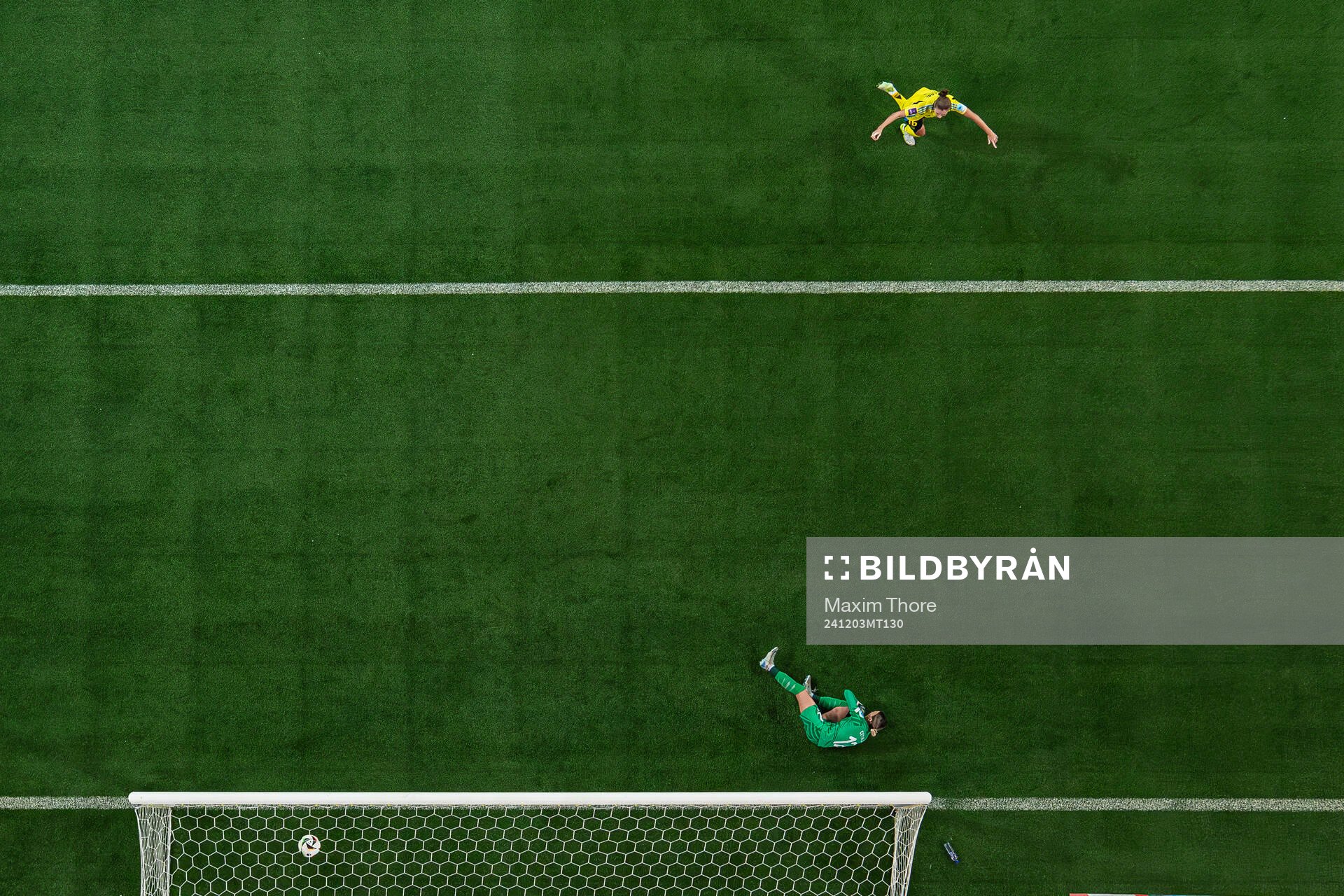 Filippa Angeldal of Sweden scores the 1-0 goal and