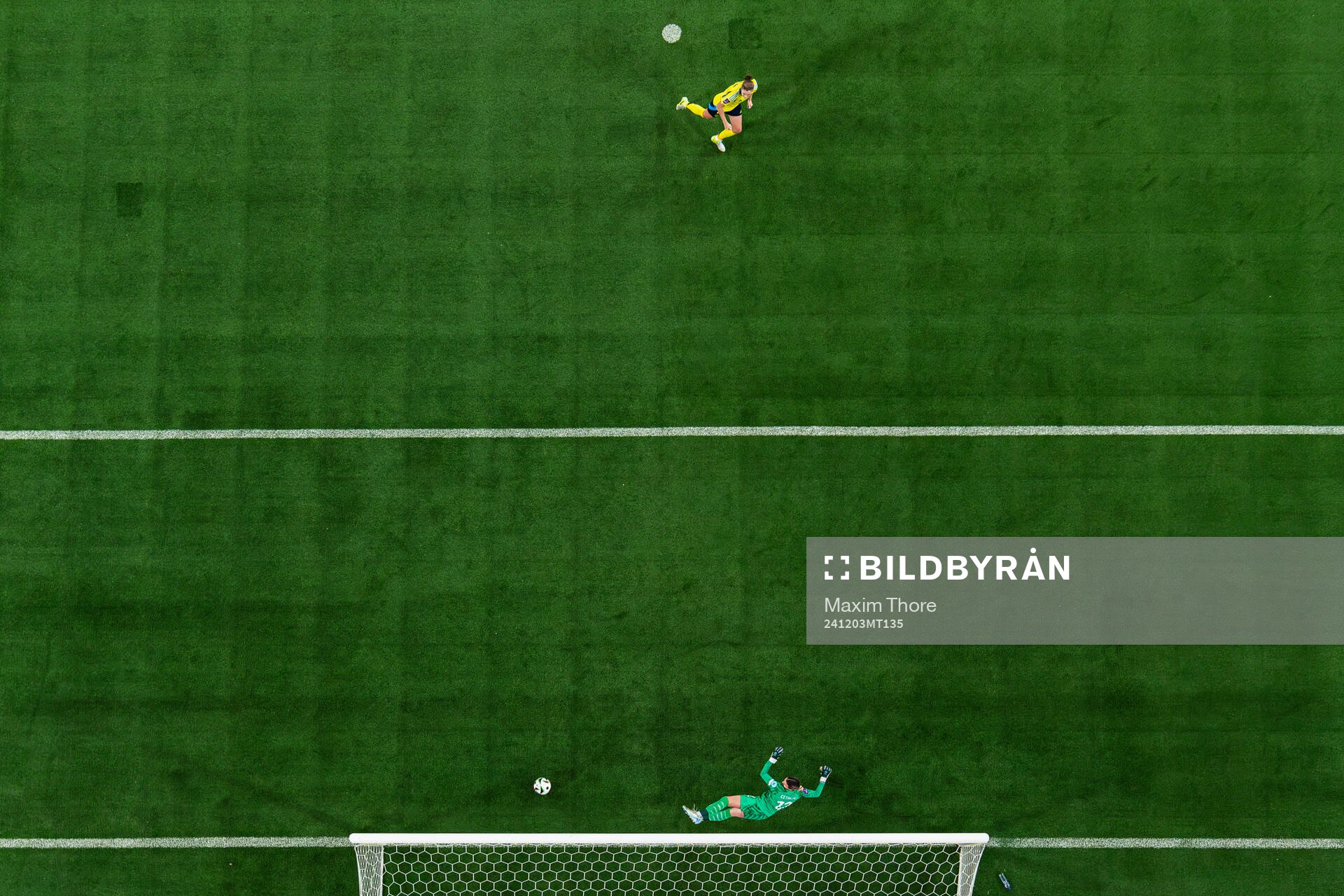 Filippa Angeldal of Sweden scores the 1-0 goal behind