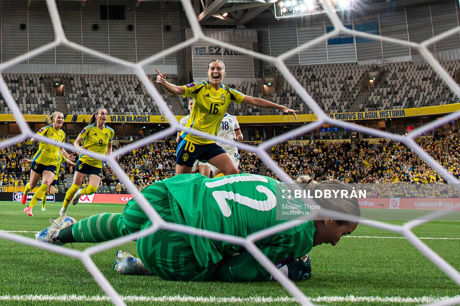 Filippa Angeldahl of Sweden celebrates