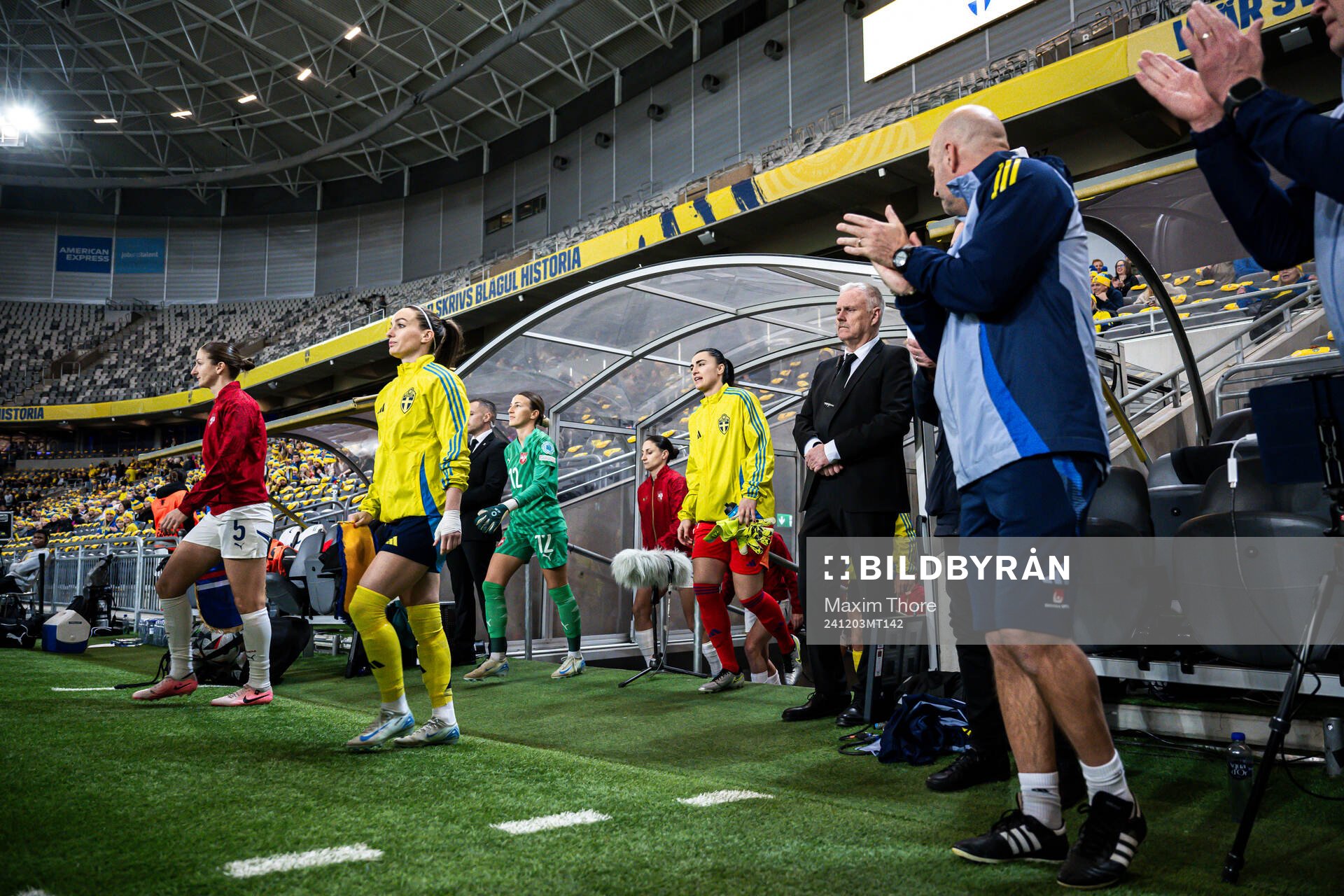 Kosovare Asllani of Sweden enters the pitch