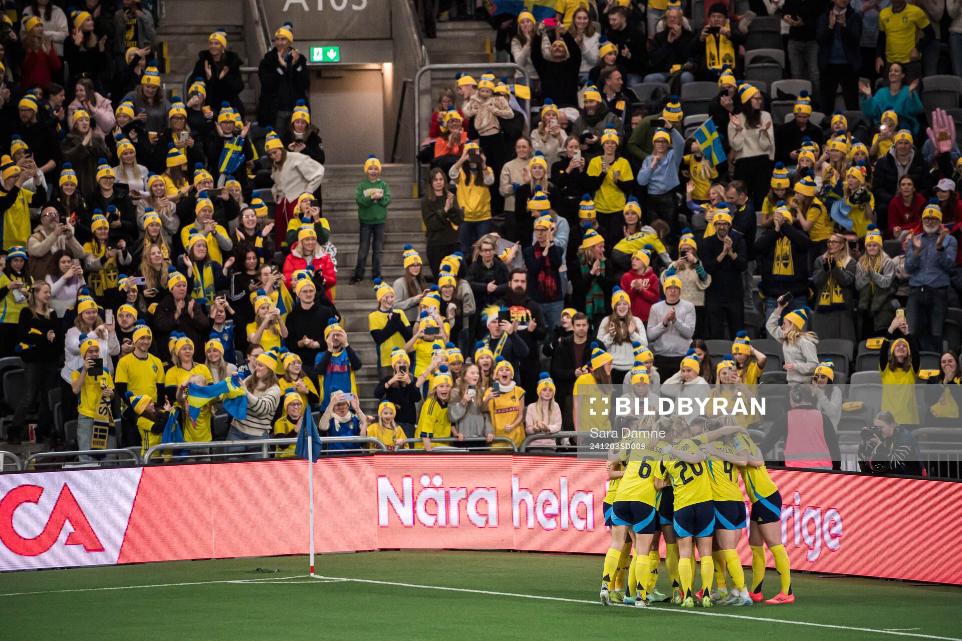 Filippa Angeldahl of Sweden celebrating the 1-0 goal