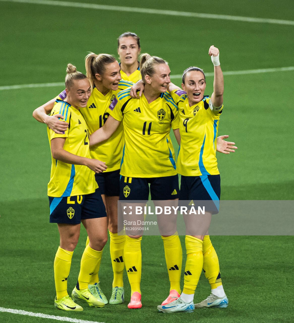 Stina Blackstenius and Kosovare Asllani of Sweden