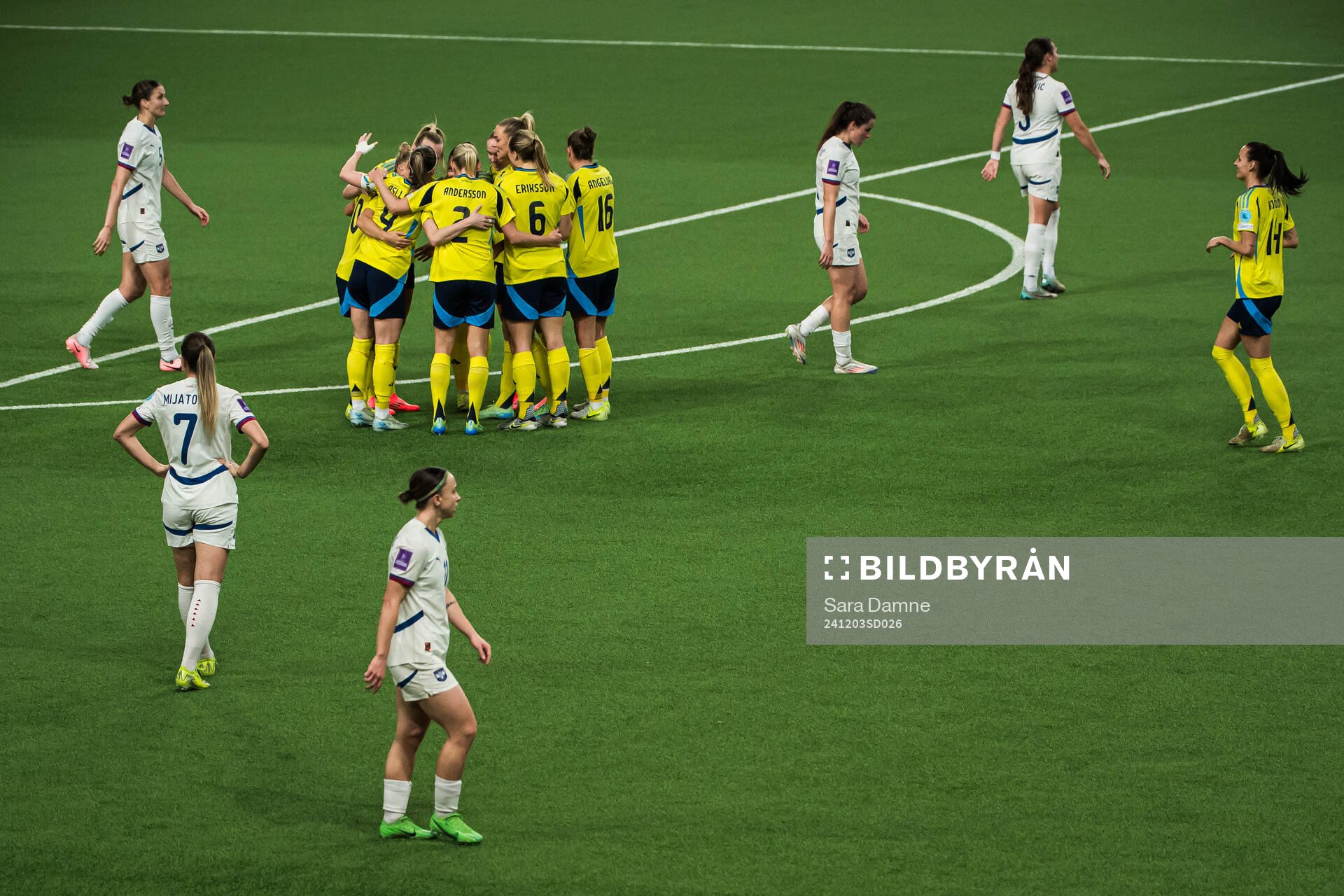 Hanna Bennison of Sweden celebrating the 5-0 goal
