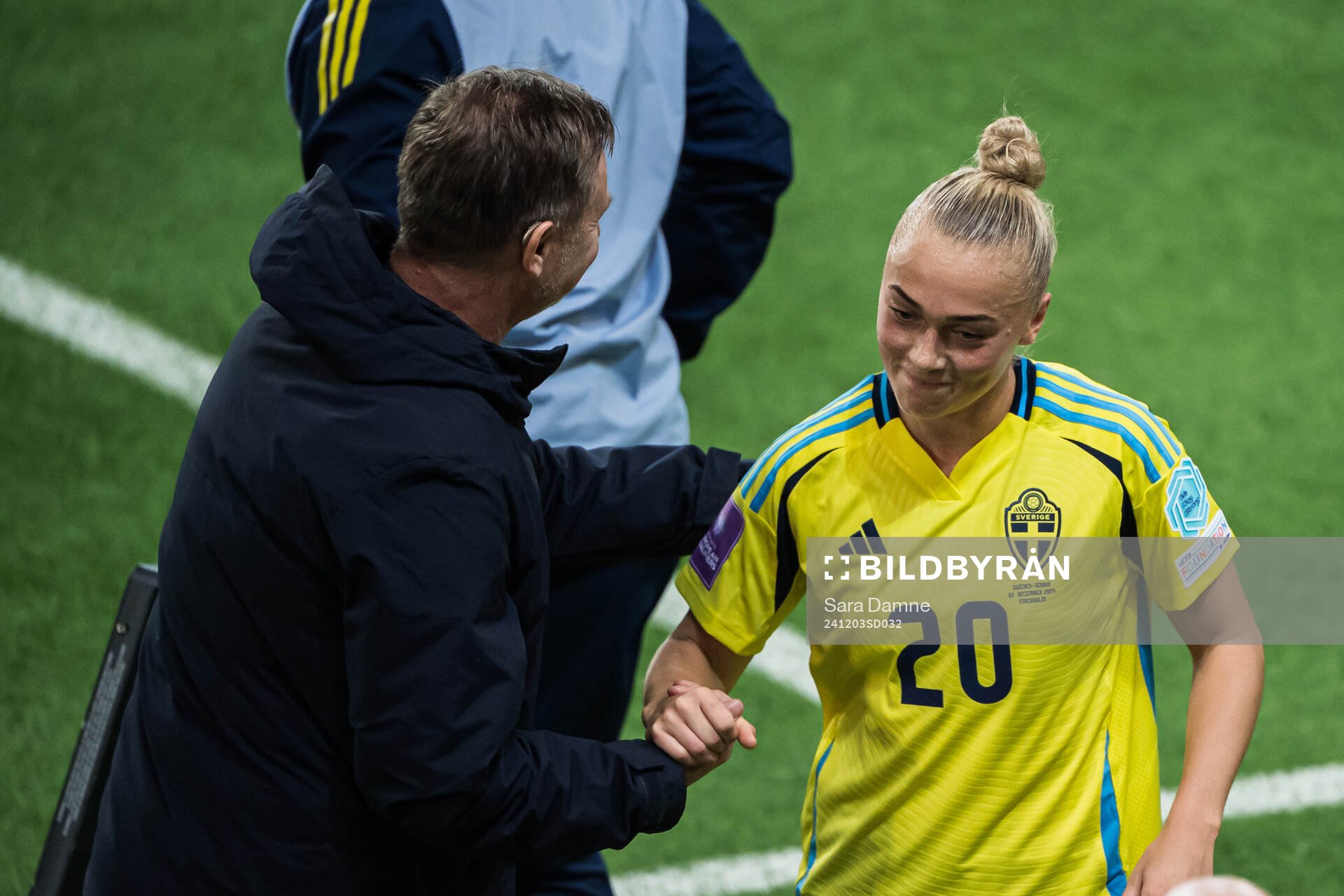 Head coach Peter Gerhardsson and Hanna Bennison of Sweden