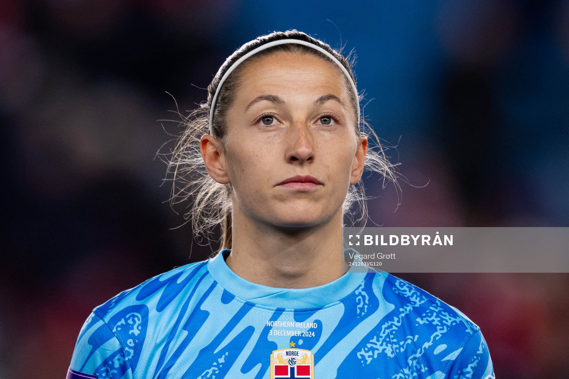 Goalkeeper Cecilie Fiskerstrand of Norway line up