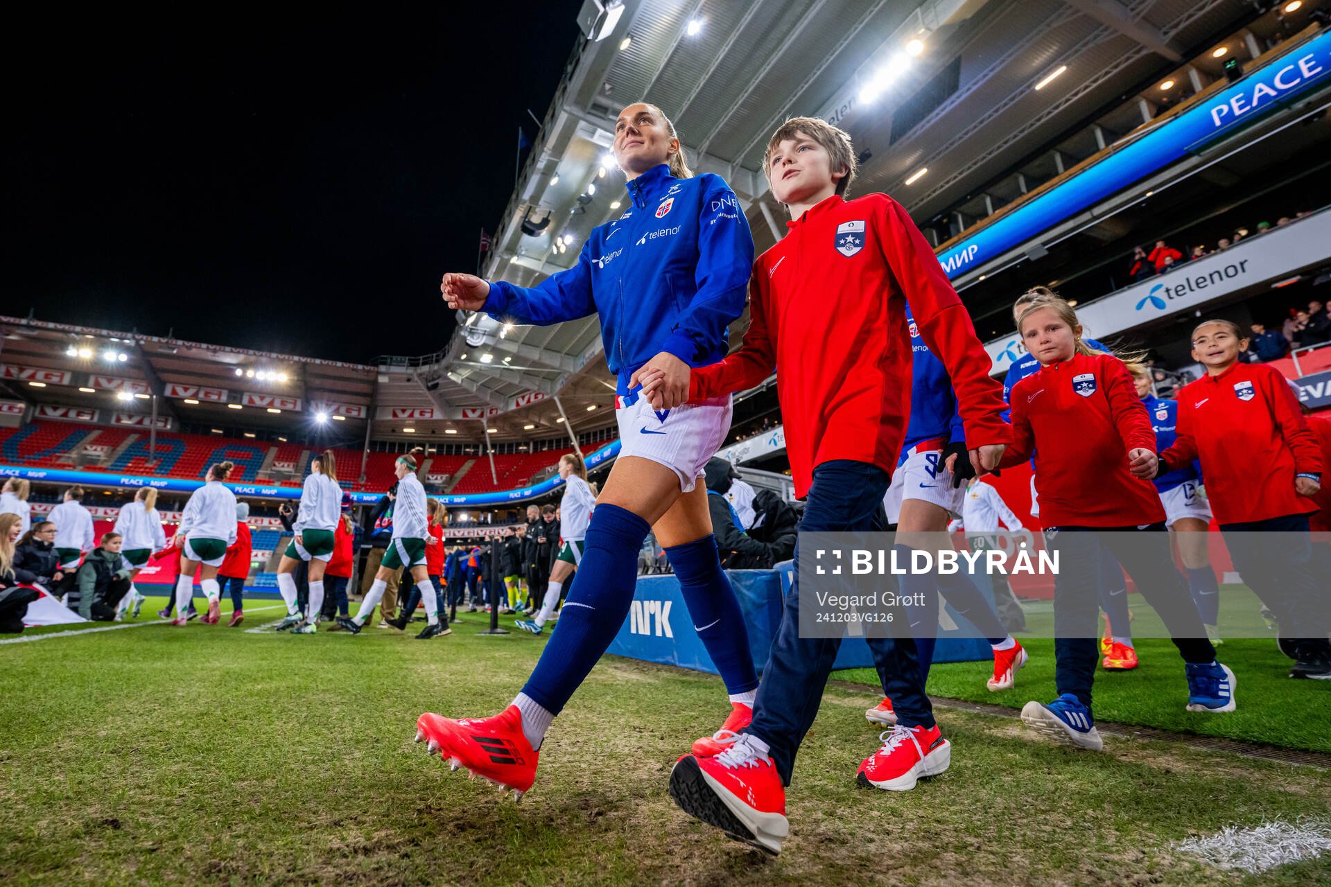 Vilde Bøe Risa of Norway enters the pitch