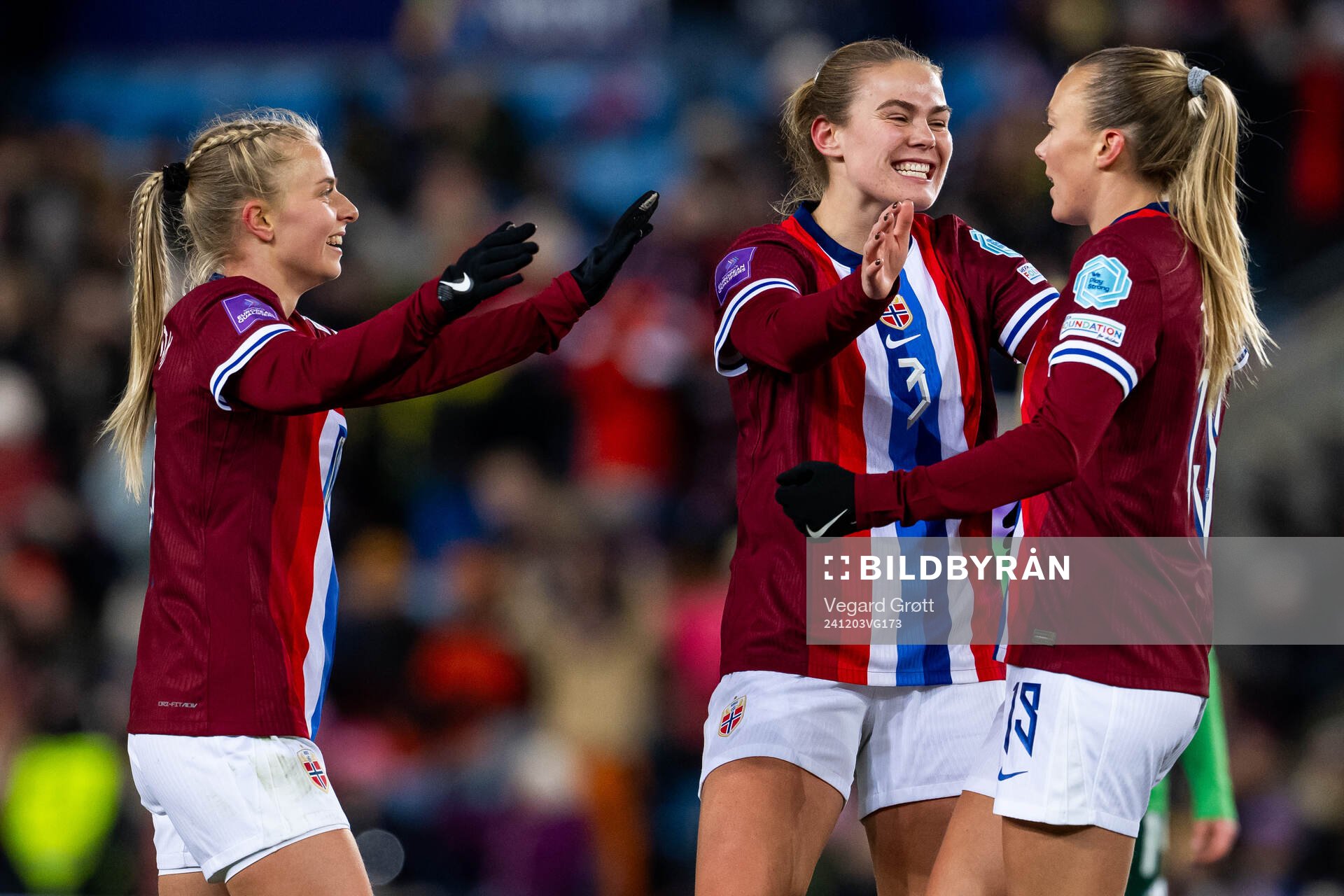 Synne Sofie Kinden Jensen of Norway celebrates with