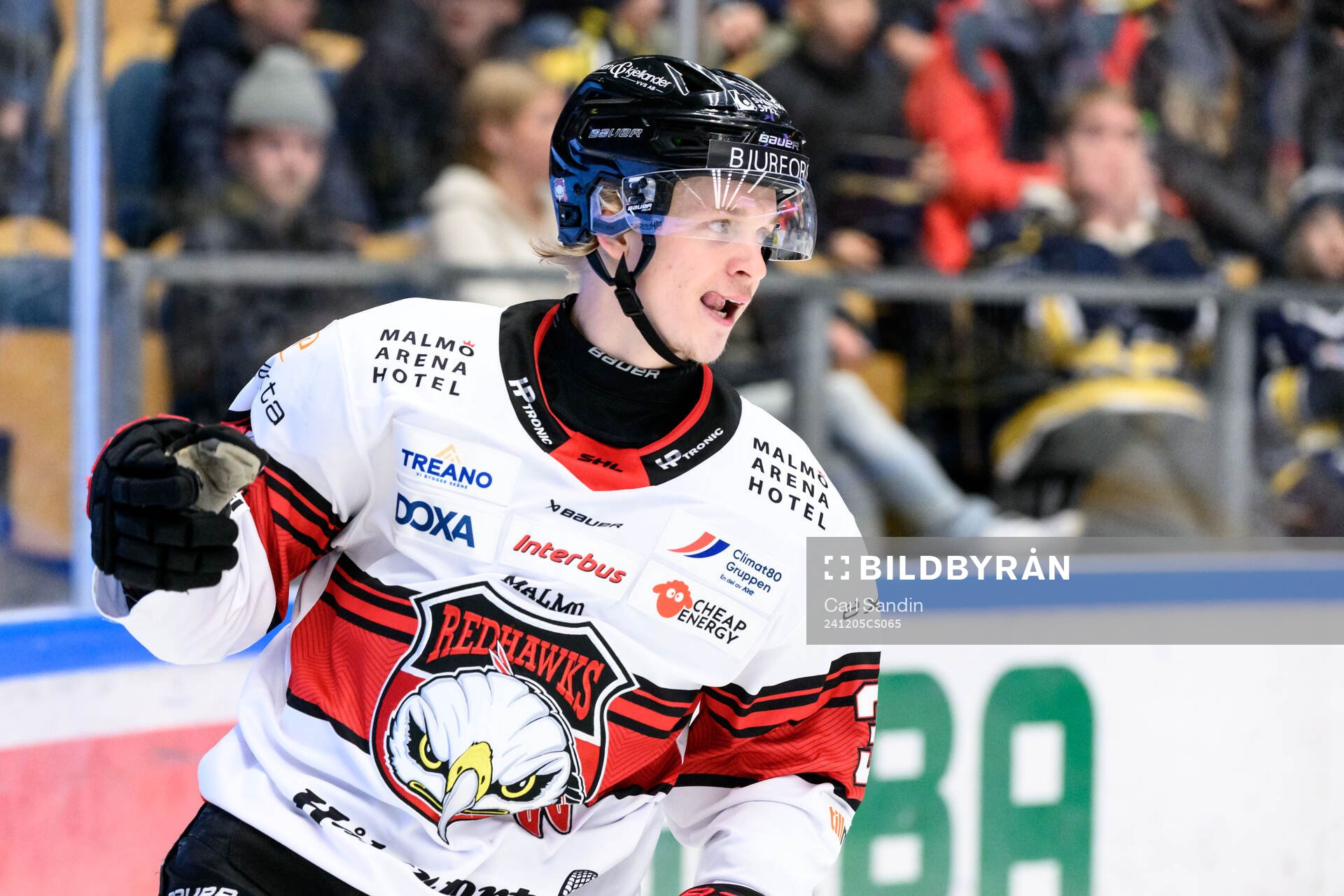Malmö Redhawks Joona Ikonen jublar