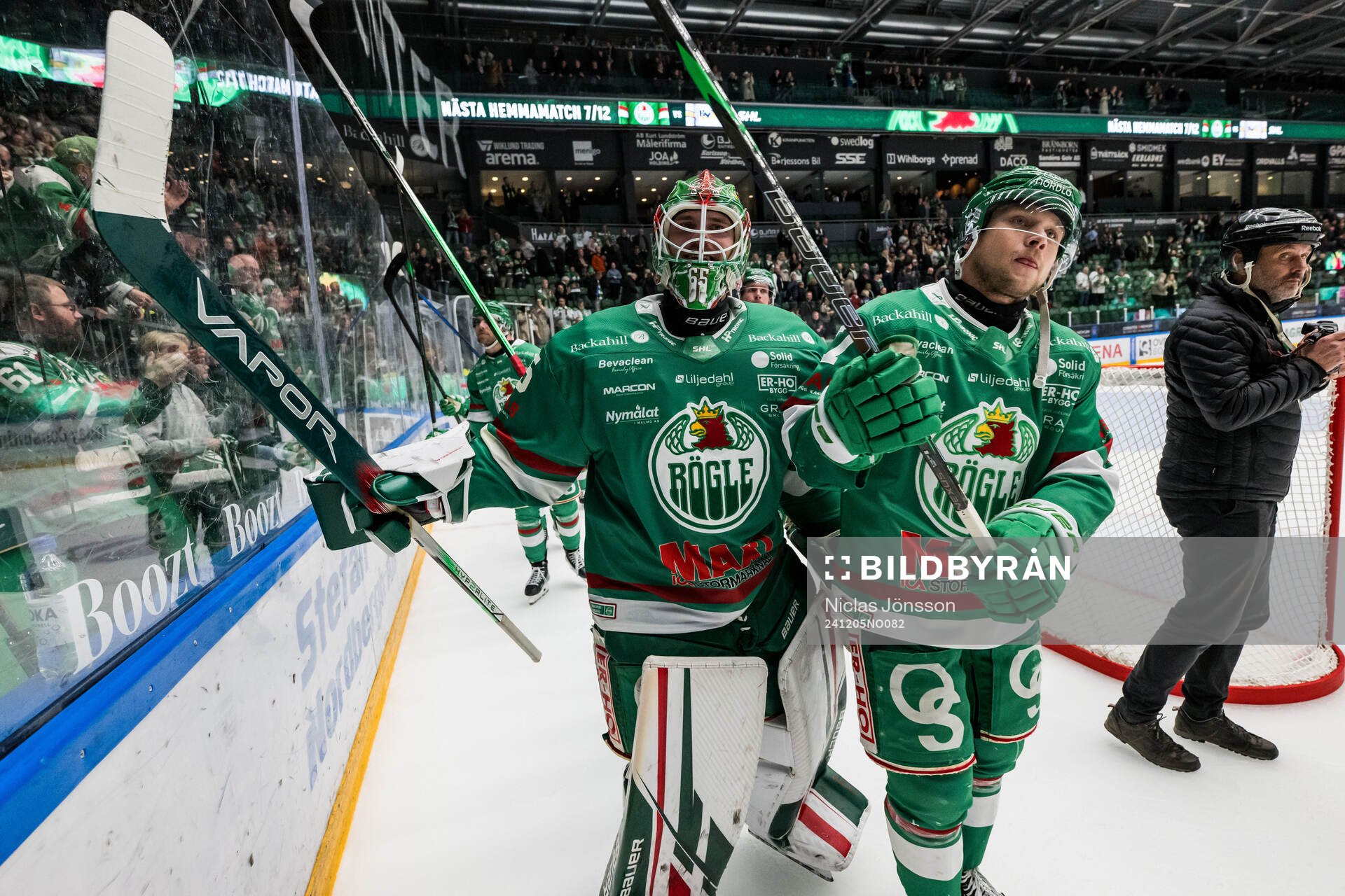 Rögles målvakt Christoffer Rifalk och Jesper Pettersson