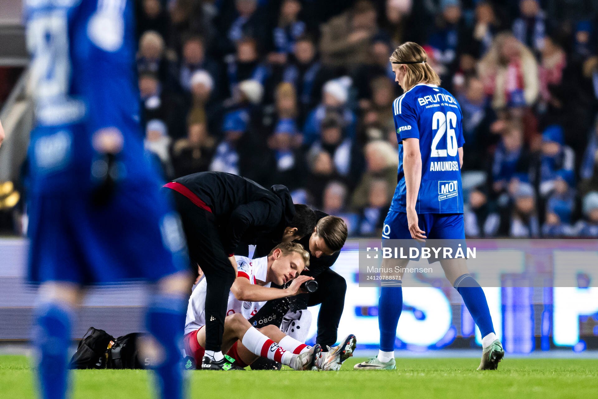Morten Bjørlo of Fredrikstad with a injury