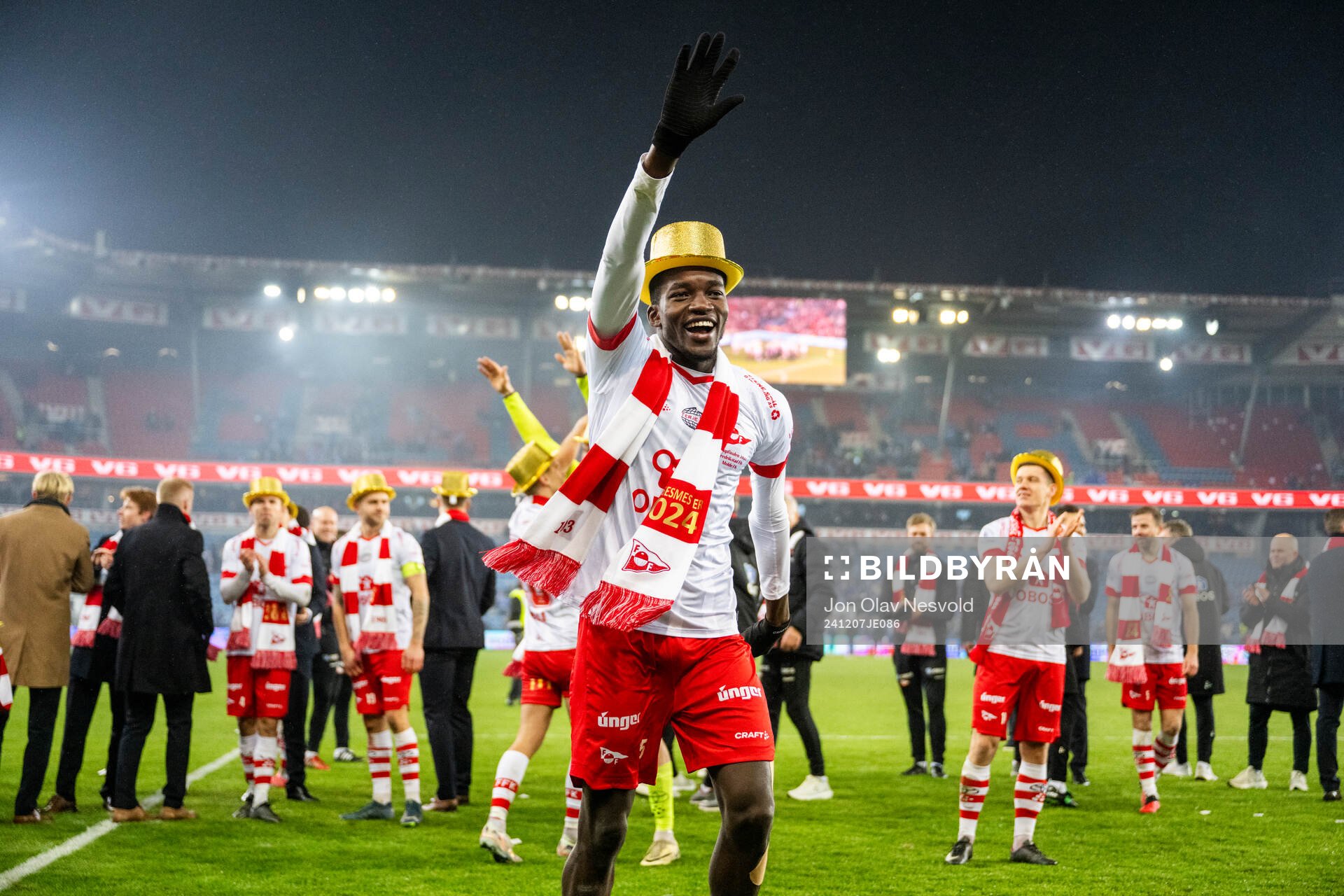 Fallou Fall of Fredrikstad celebrates