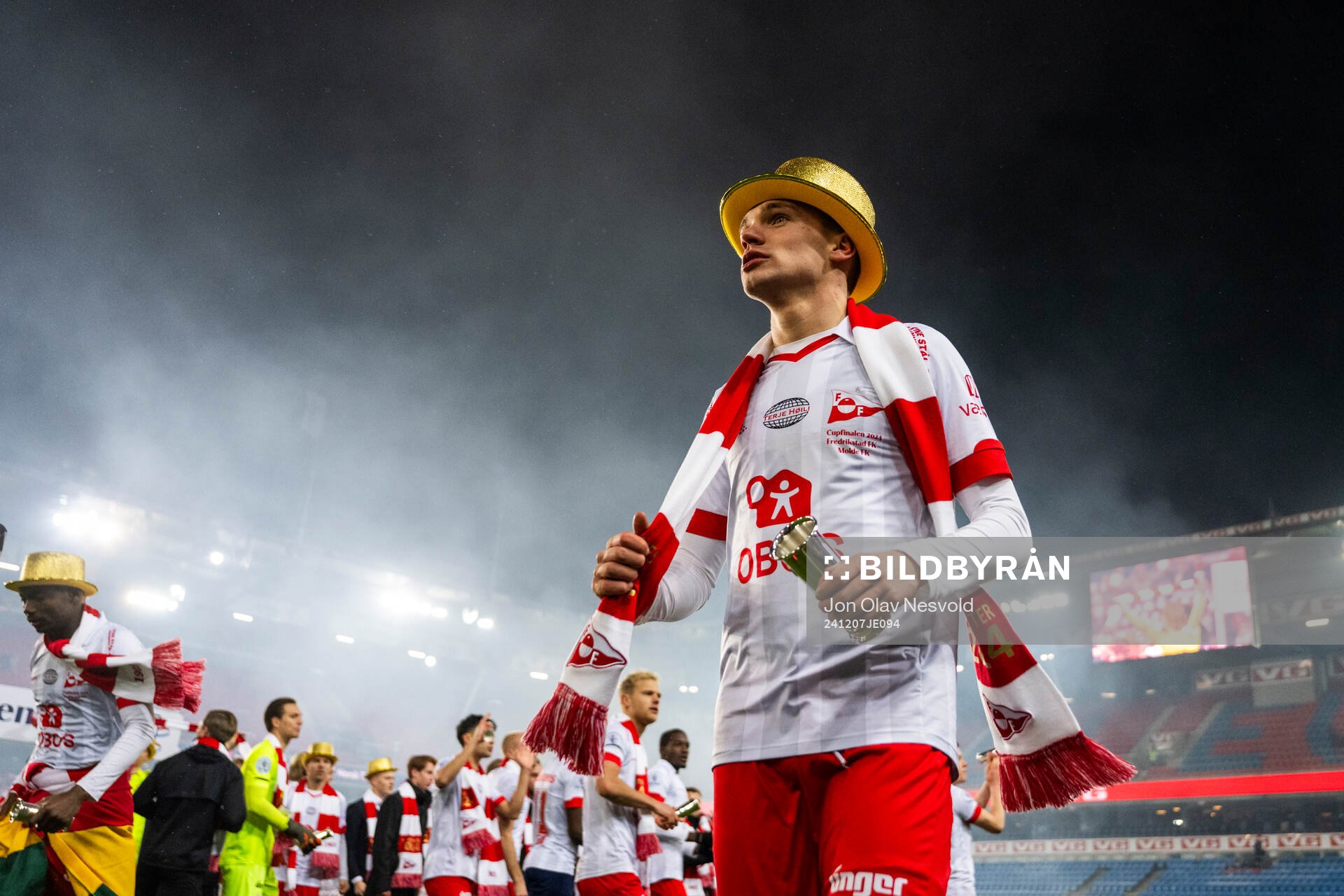Jeppe Kjær Jensen of Fredrikstad celebrates