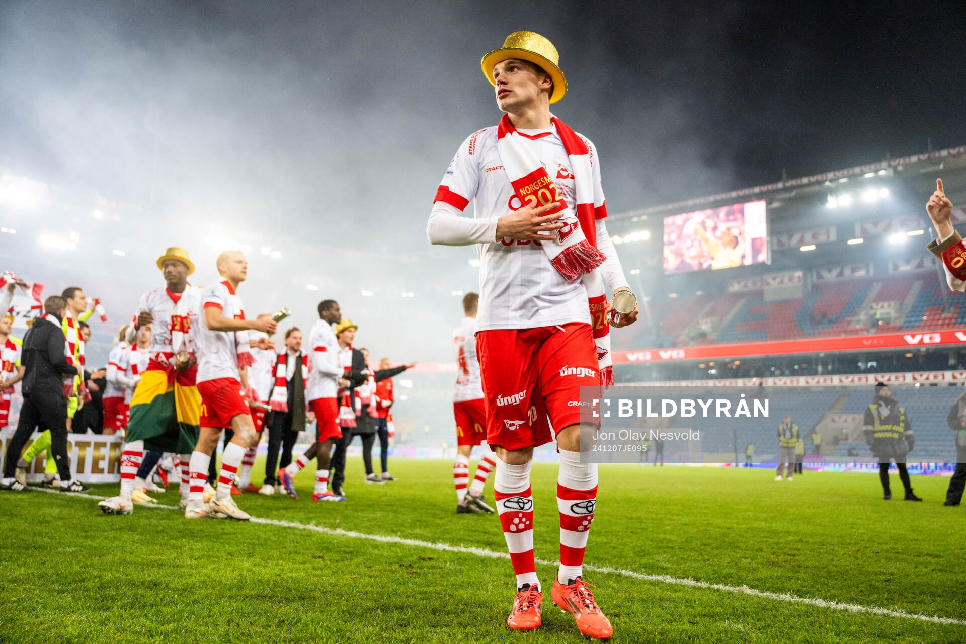 Jeppe Kjær Jensen of Fredrikstad celebrates