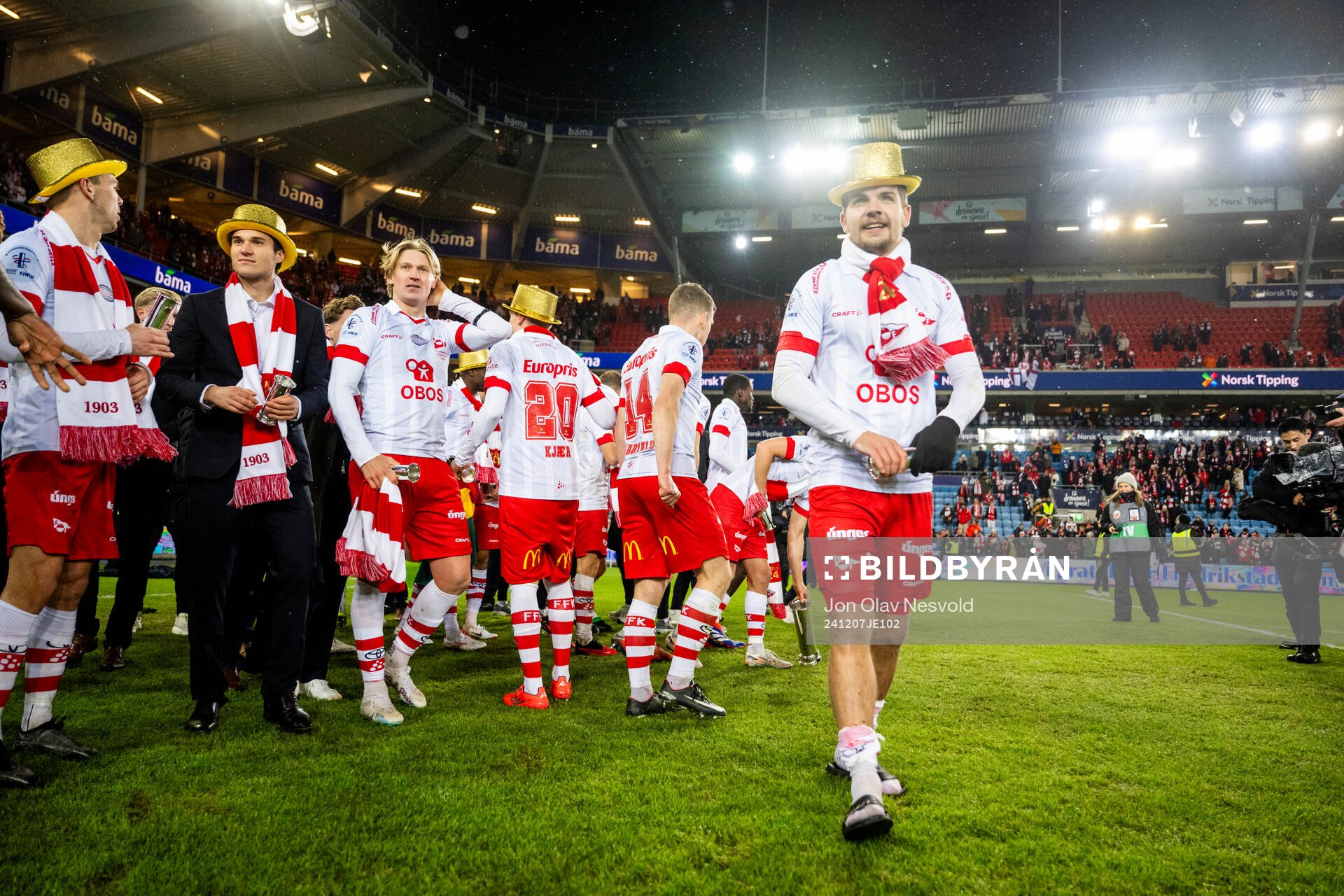 Brandur Hendriksson Olsen of Fredrikstad celebrates