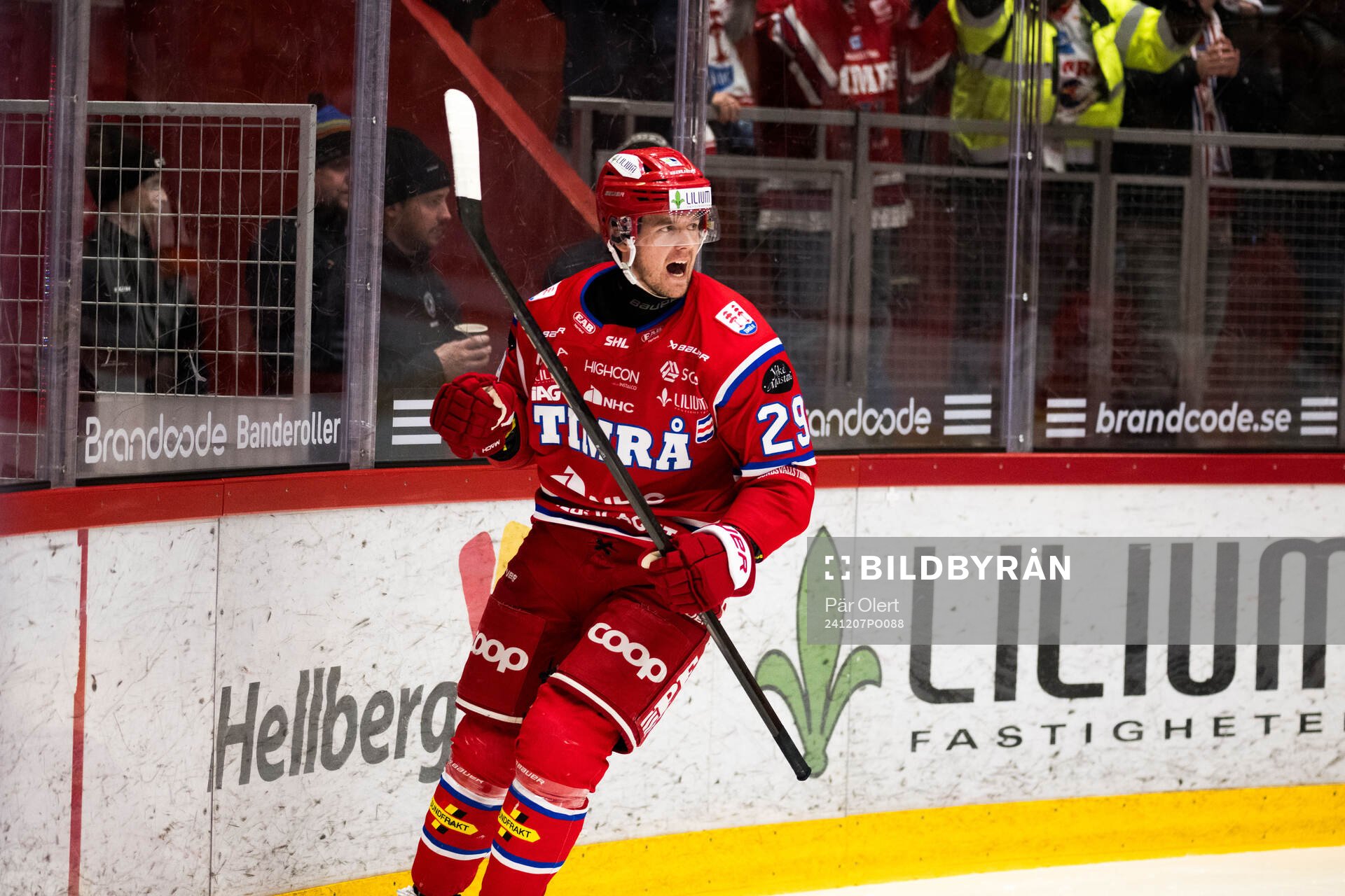 Timrås Filip Hållander jublar