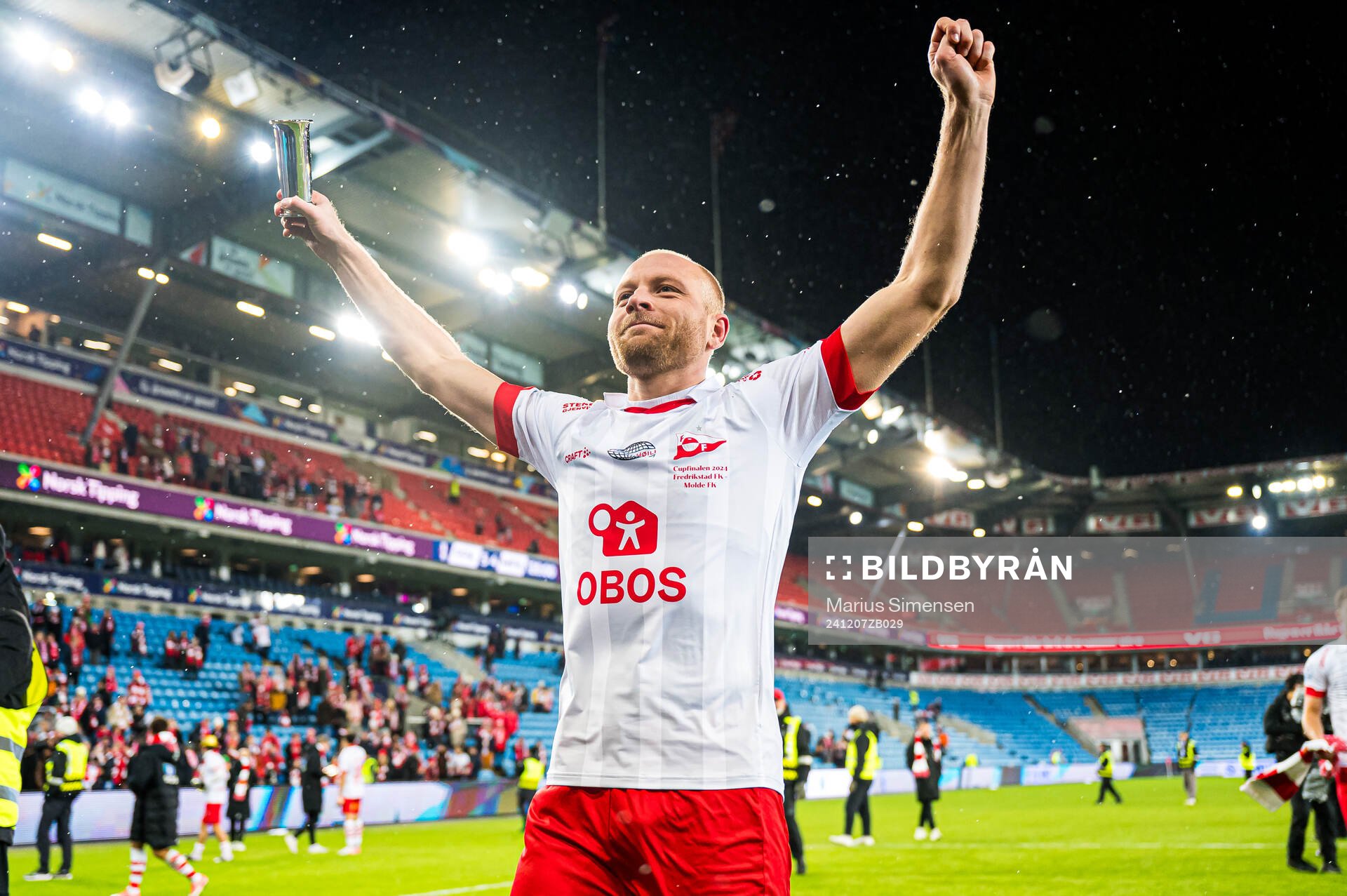 Henrik Kjelsrud Johansen of Fredrikstad celebrates with the