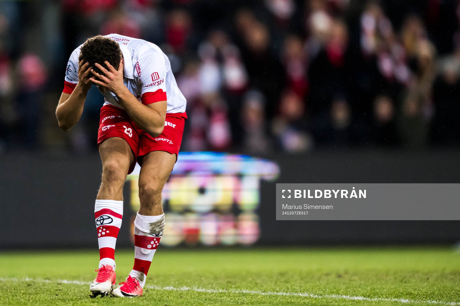 Henrik Skogvold of Fredrikstad looks dejected