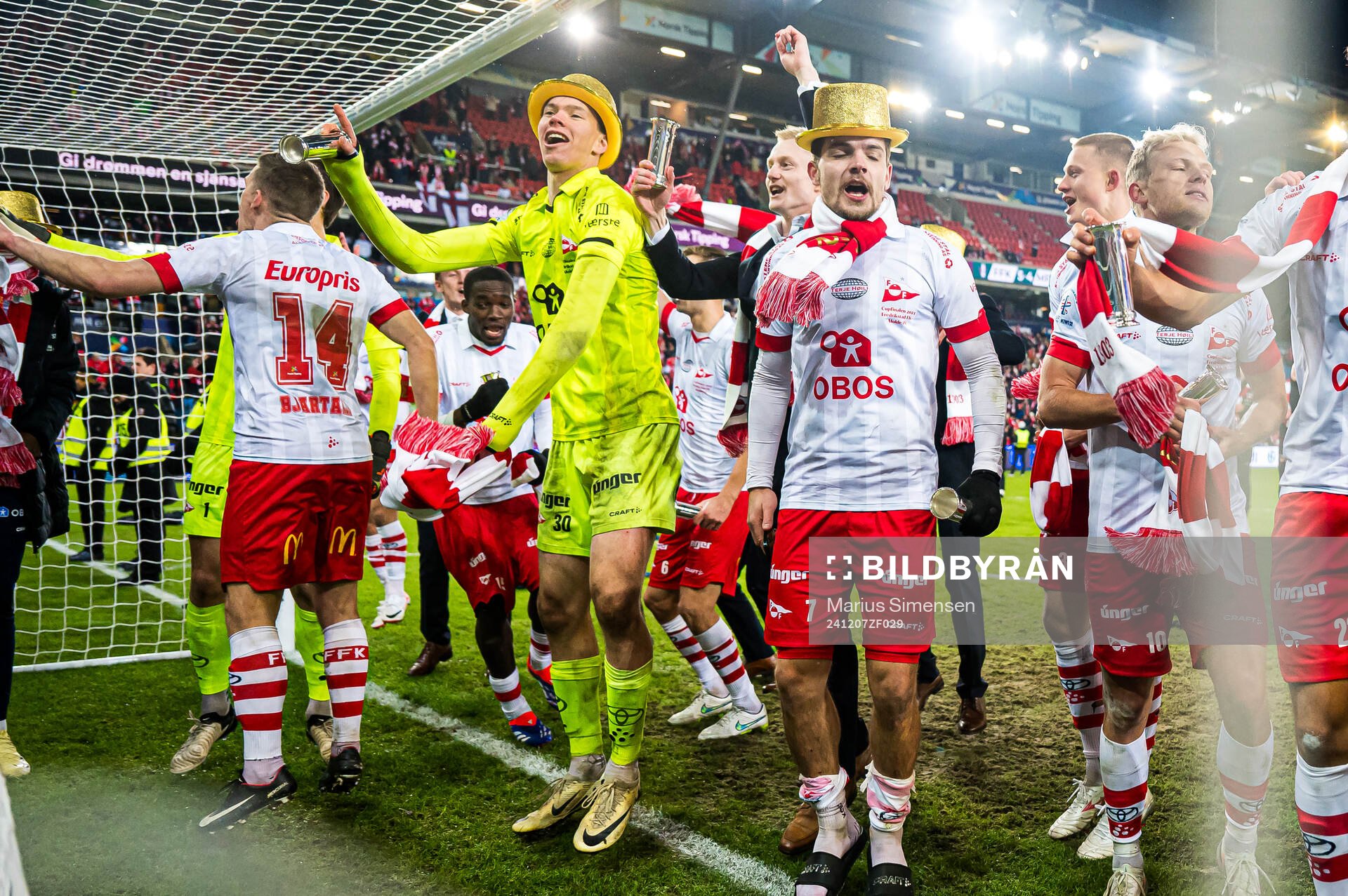 Jonathan Frost Fischer of Fredrikstad celebrates