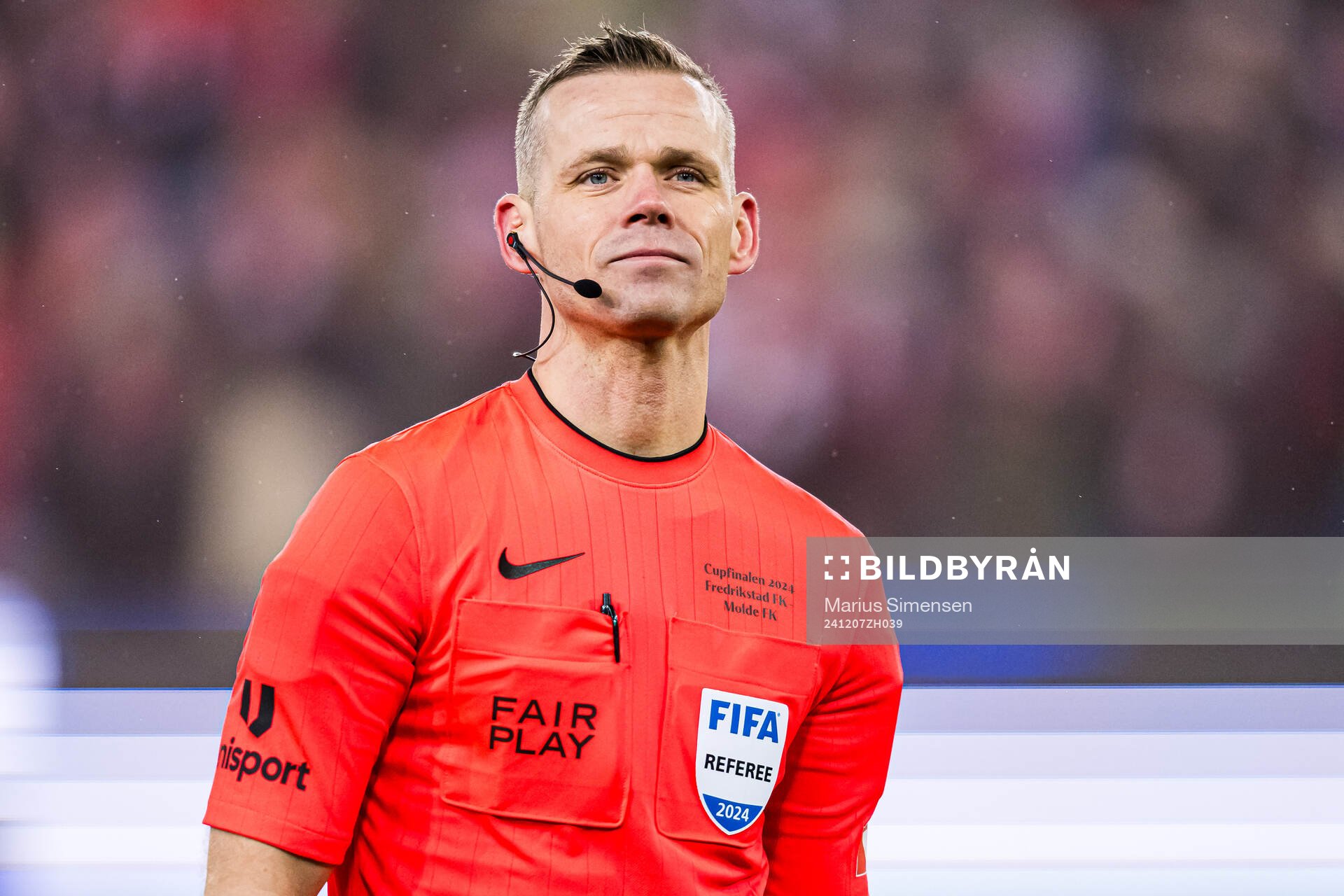 Sigurd Smehus Kringstad, referee, after the cup final match between Fredrikstad and Molde on December 7, 2024 in Oslo. 