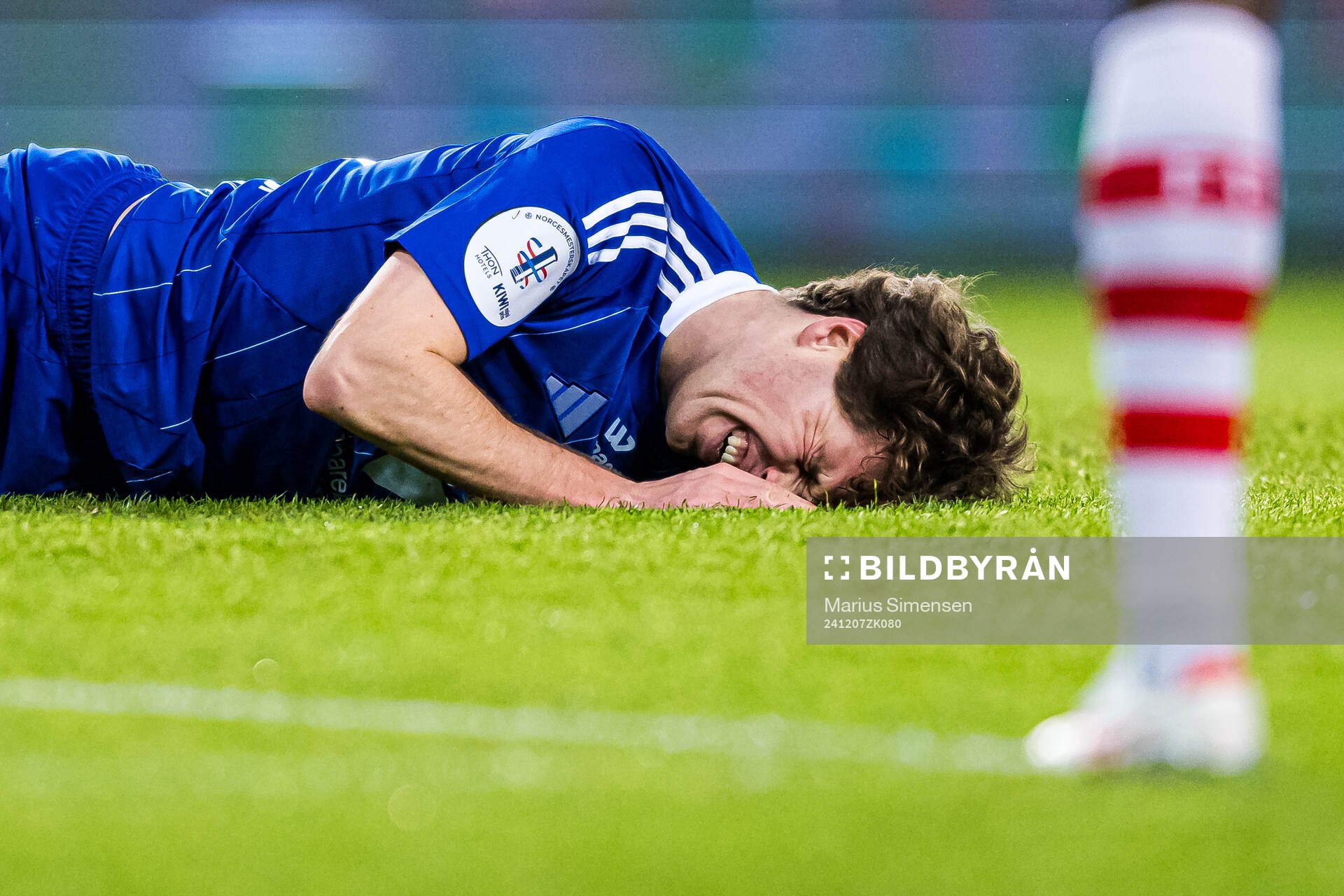 Emil Breivik of Molde in pain the cup final match between