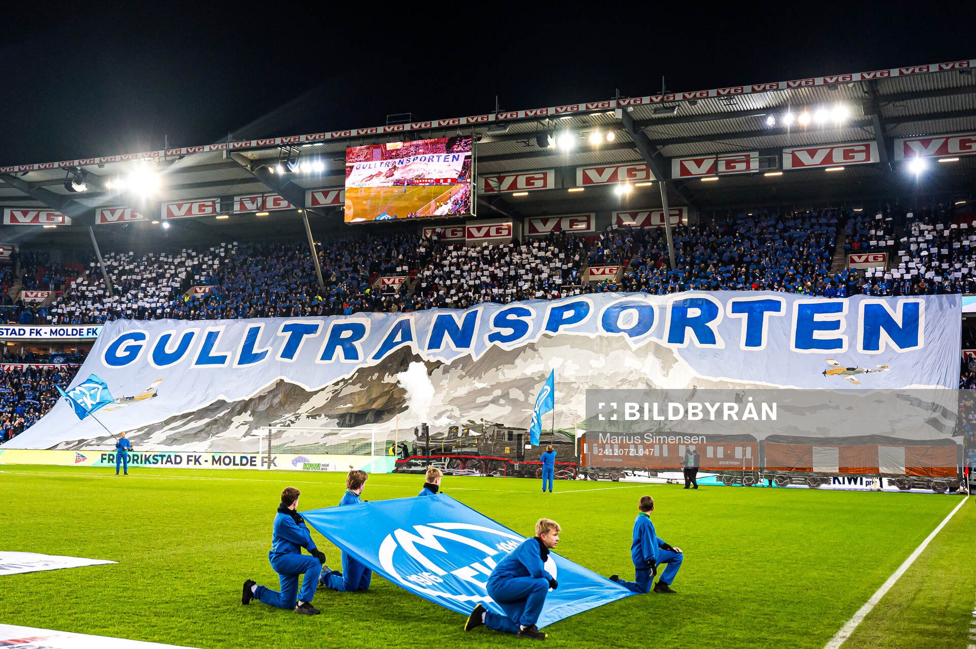 Spectators in the stands ahead of the cup final match between Fredrikstad and Molde on December 7, 2024 in Oslo. 