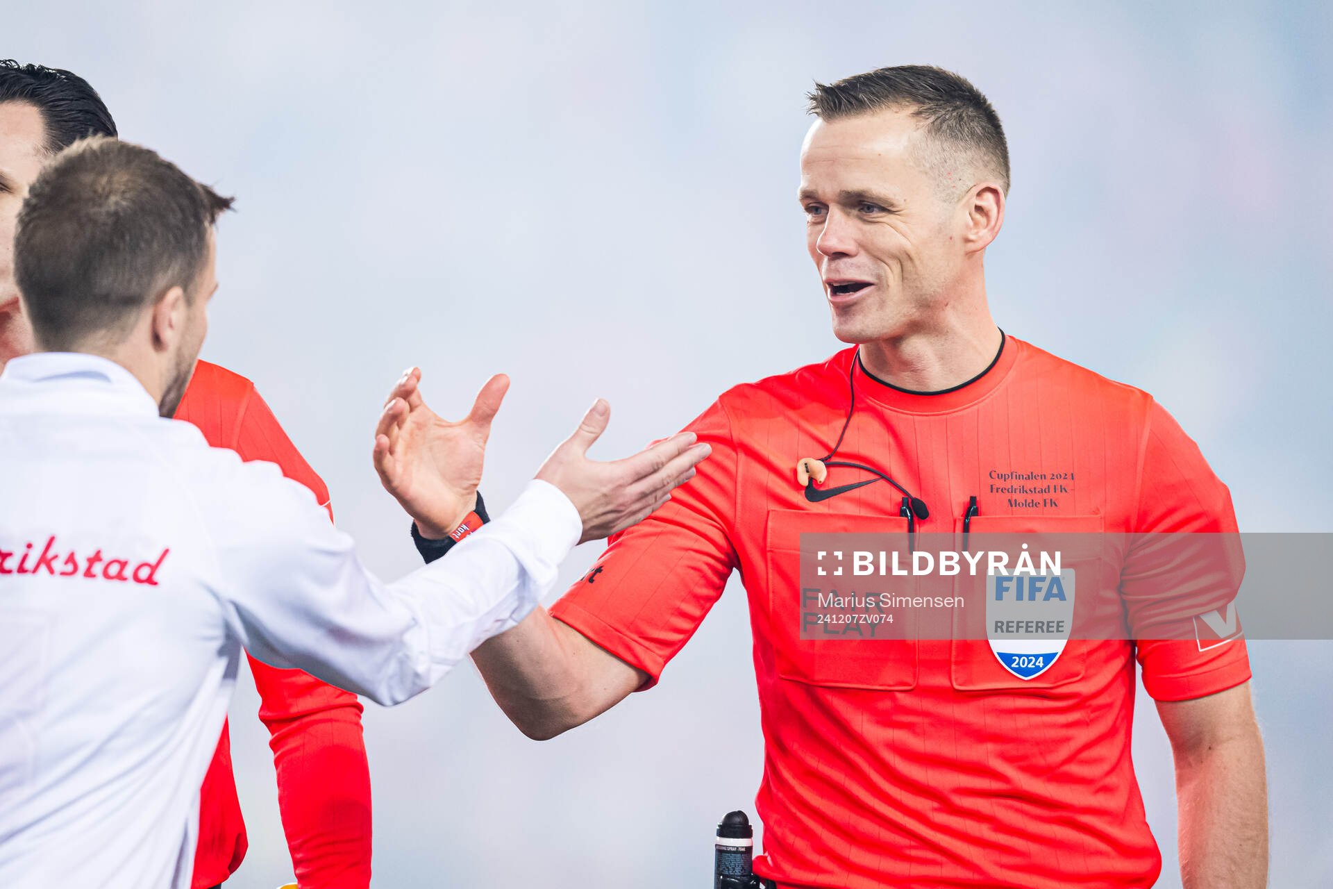 Sigurd Smehus Kringstad, referee, ahead of the cup final match between Fredrikstad and Molde on December 7, 2024 in Oslo. 