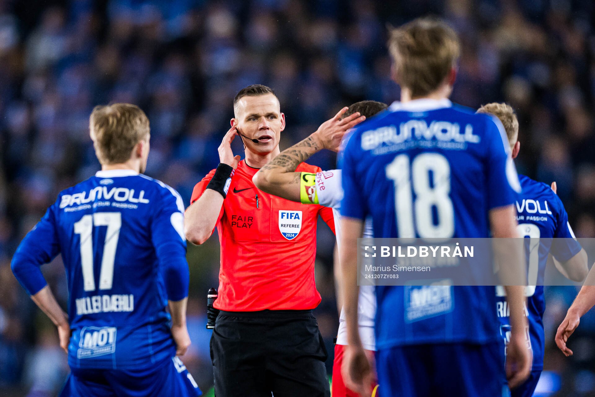 Sigurd Smehus Kringstad, referee, during the cup final match between Fredrikstad and Molde on December 7, 2024 in Oslo. 