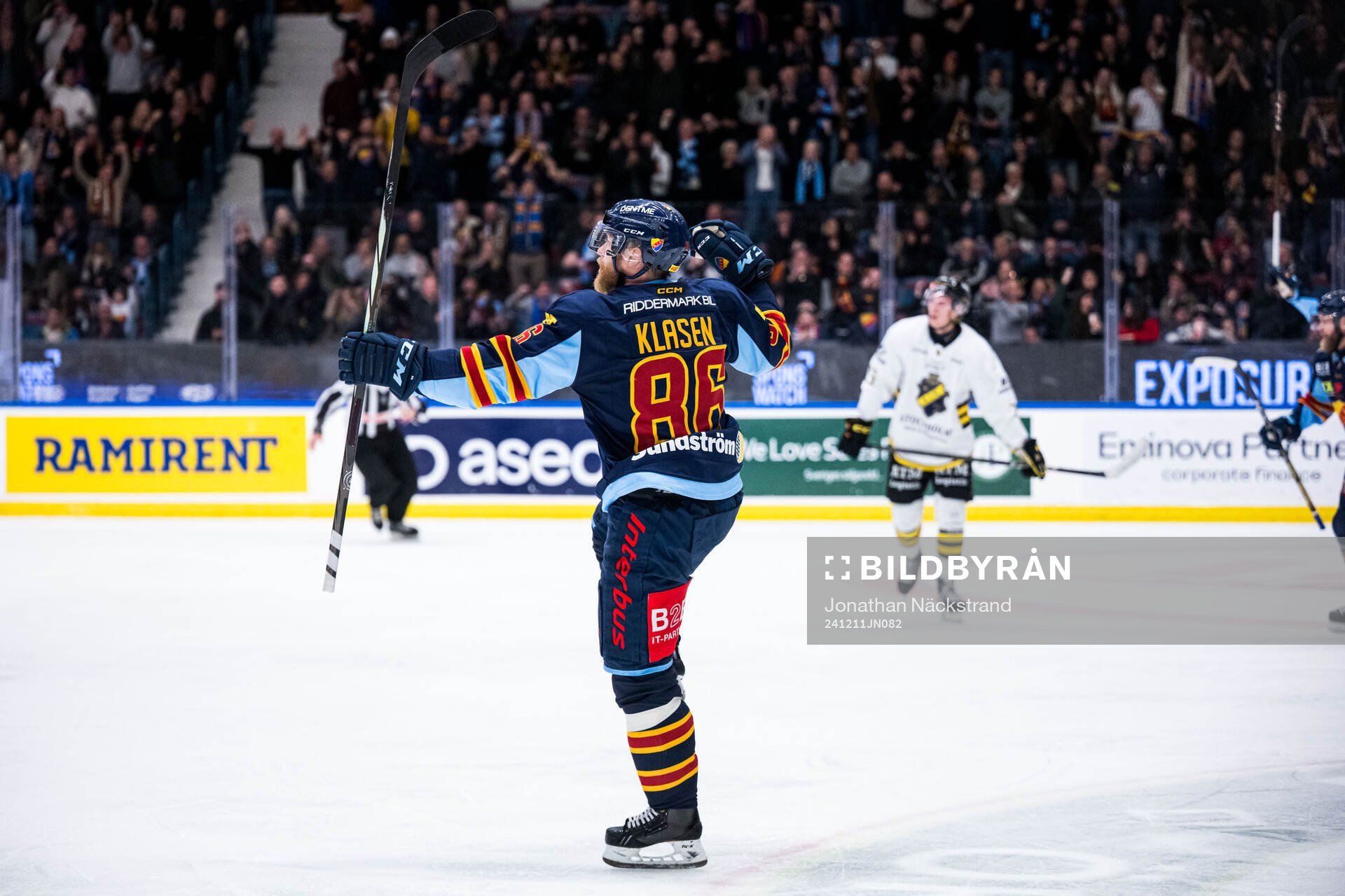 Djurgårdens Linus Klasen jublar