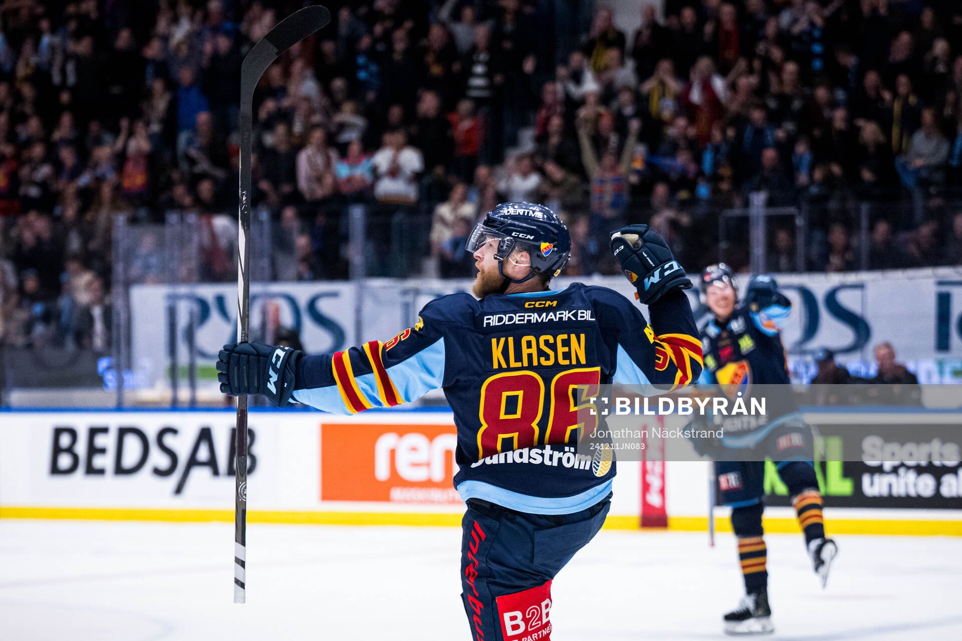 Djurgårdens Linus Klasen jublar
