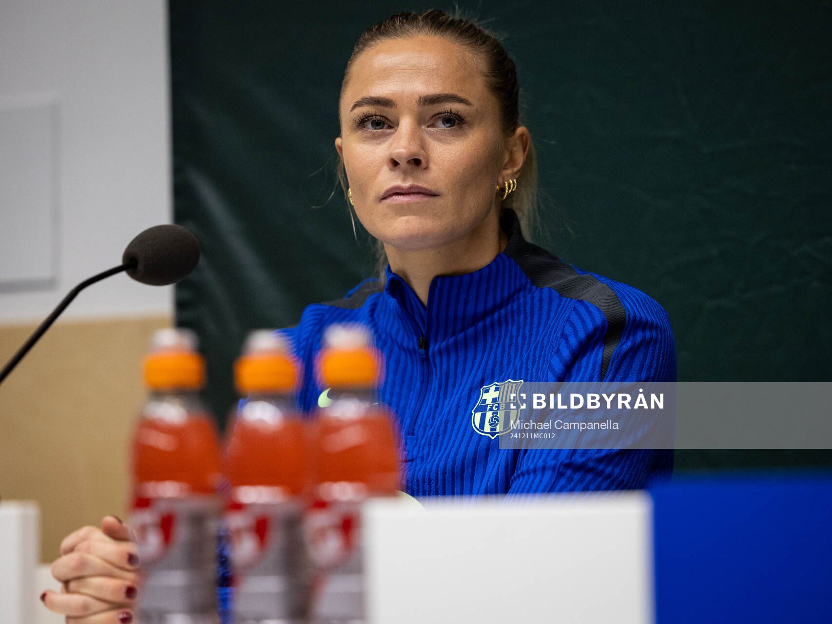 Fridolina Rolfö of FC Barcelona gives a press conference