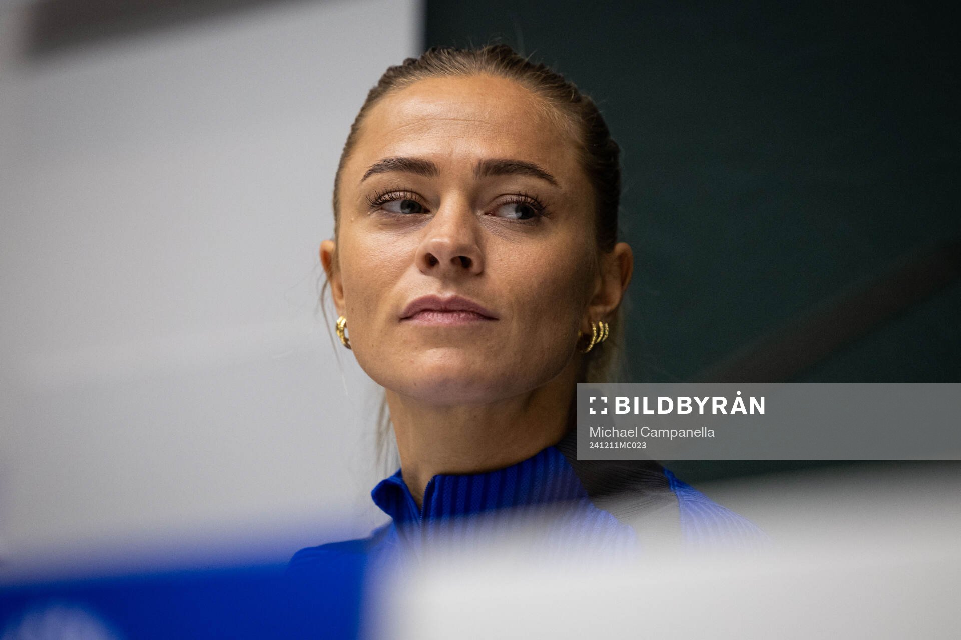 Fridolina Rolfö of FC Barcelona gives a press conference