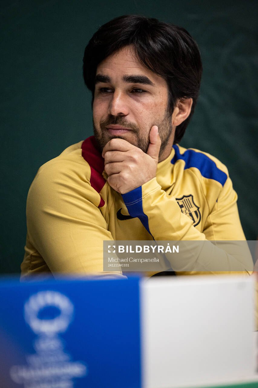 Pere Romeu head coach of FC Barcelona gives a press conference on December 11, 2024 in Stockholm. 