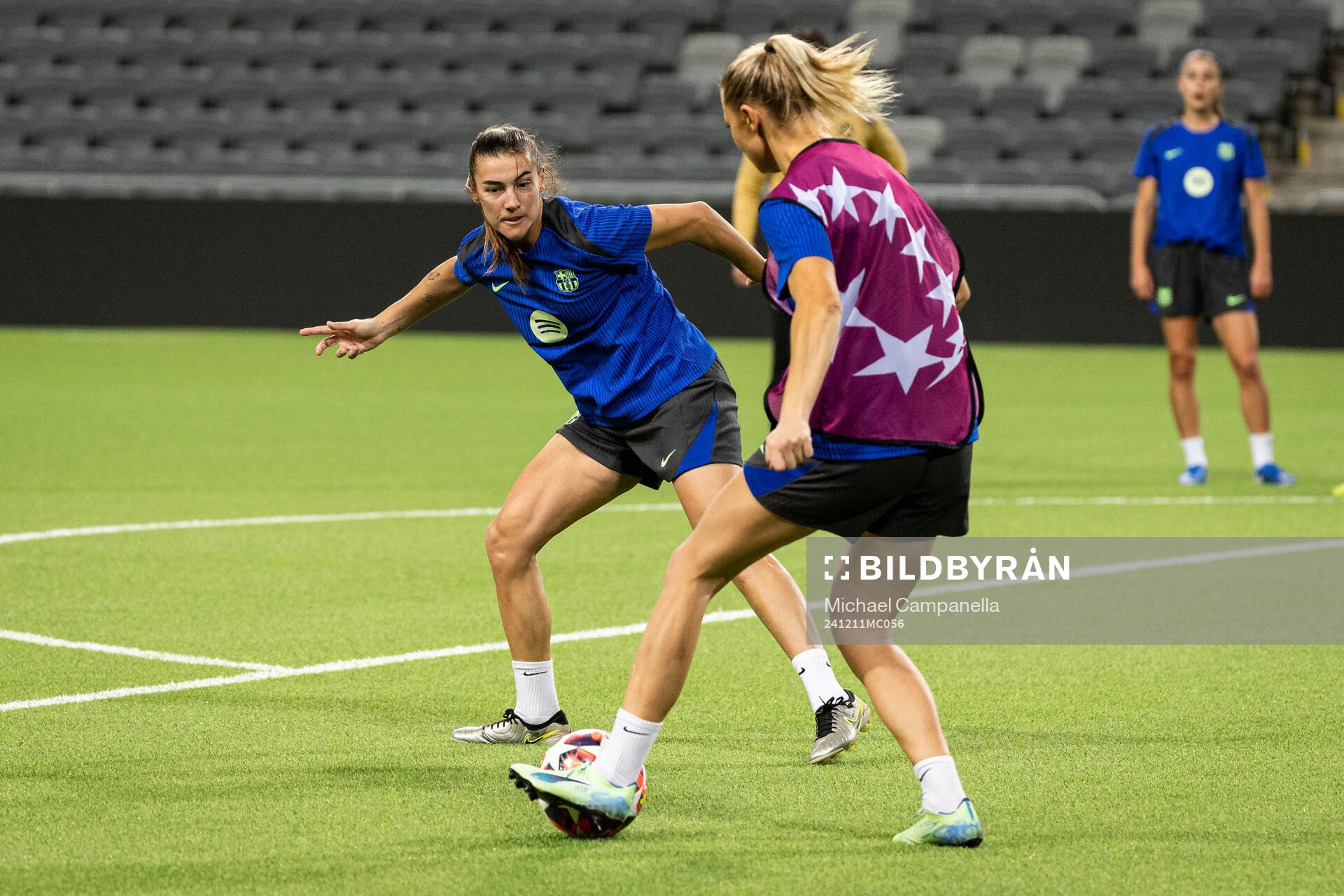 Patri Guijarro of FC Barcelona during a training session on December 11, 2024 in Stockholm. 
